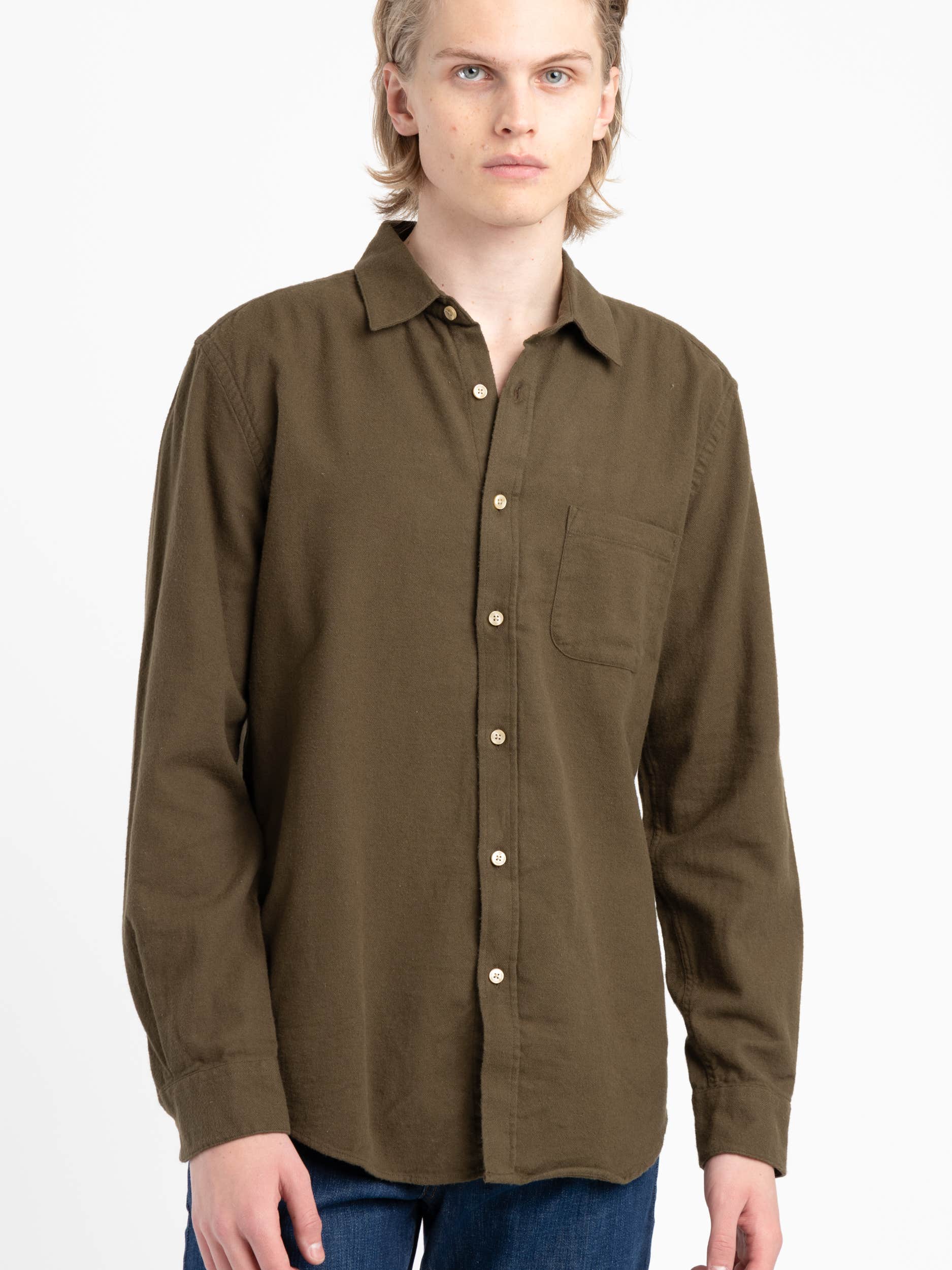 Olive Green Teca Flannel Shirt