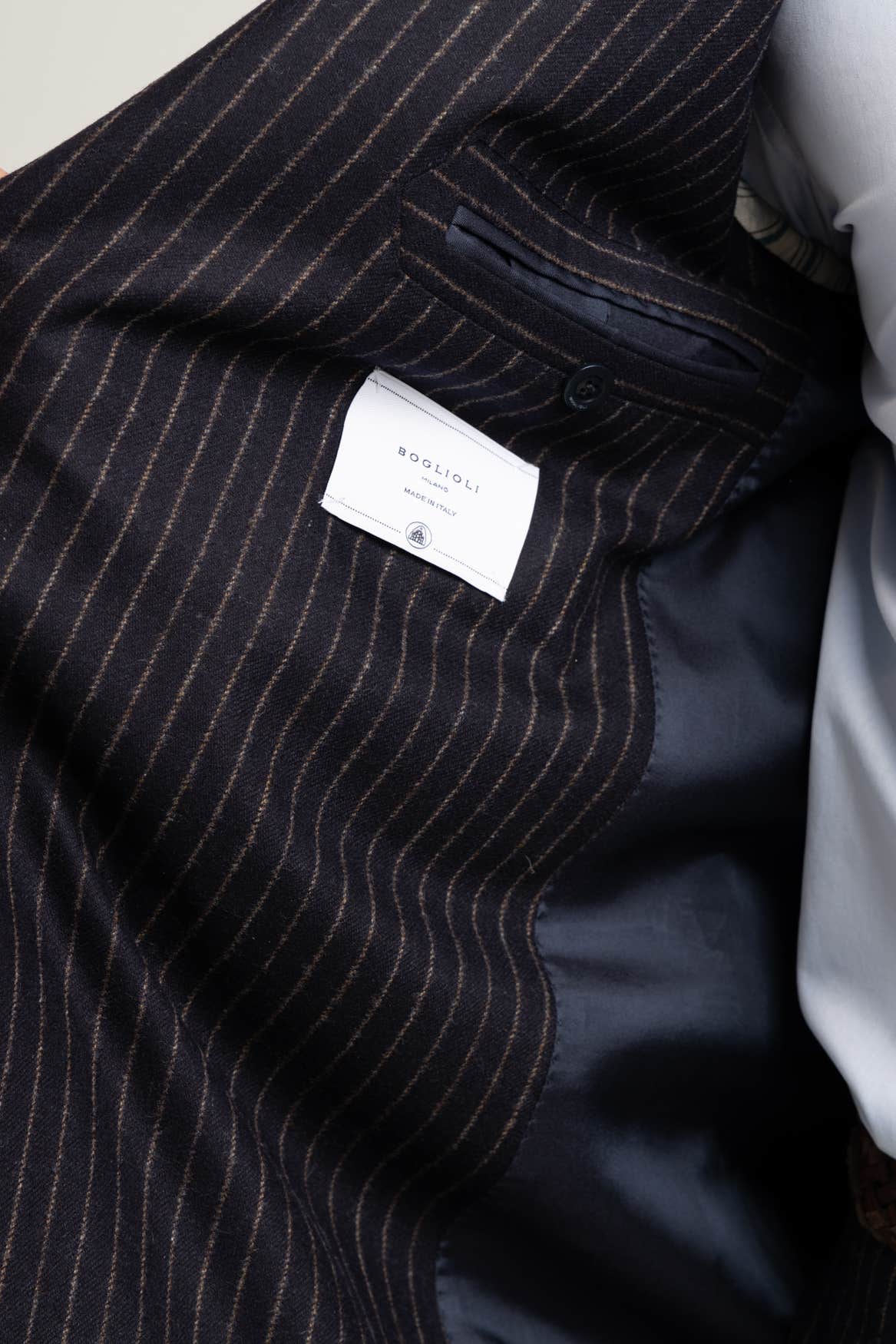 Navy Pin Striped Flannel Suit