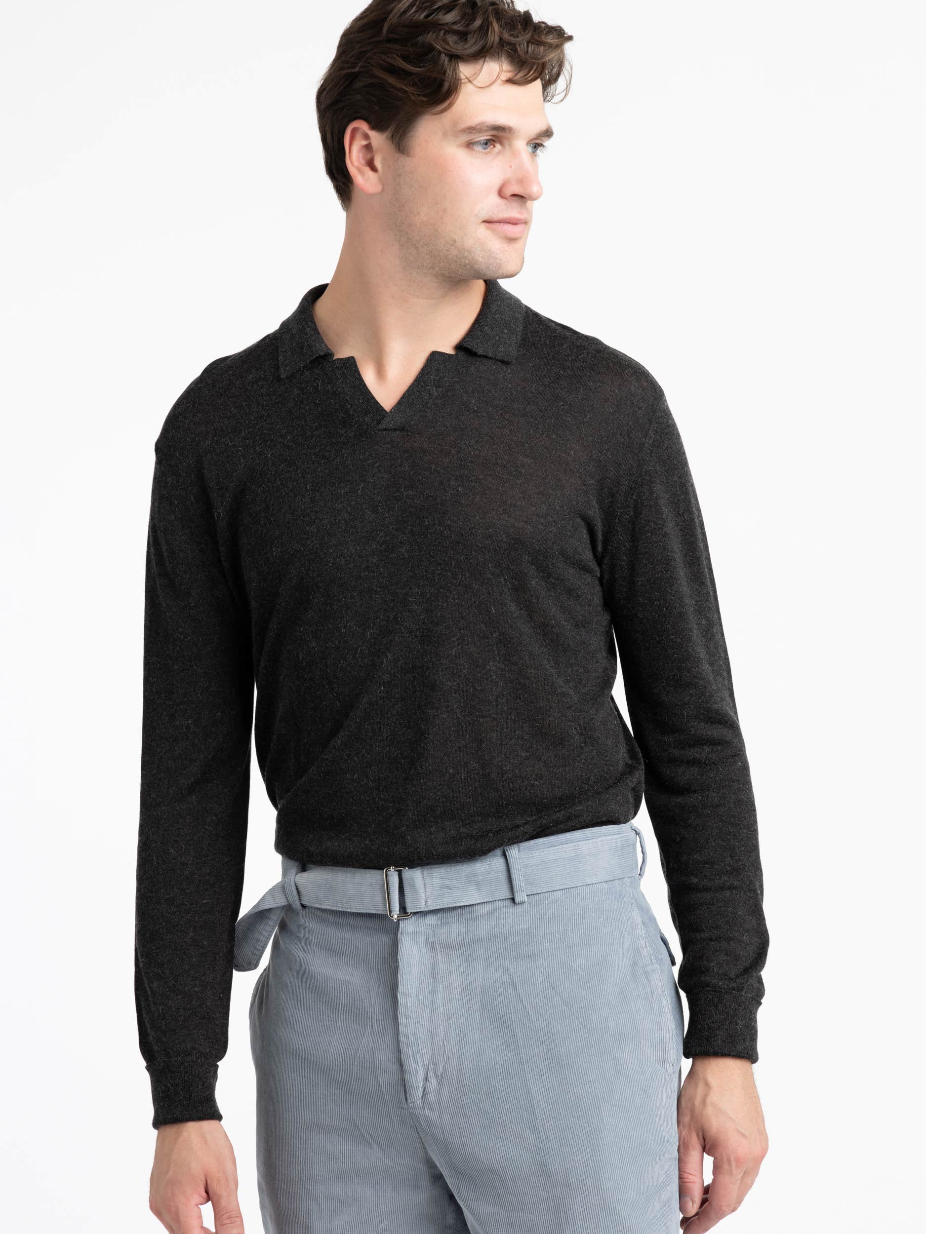 Kit Italian Tencel Cashmere Long Sleeve Polo
