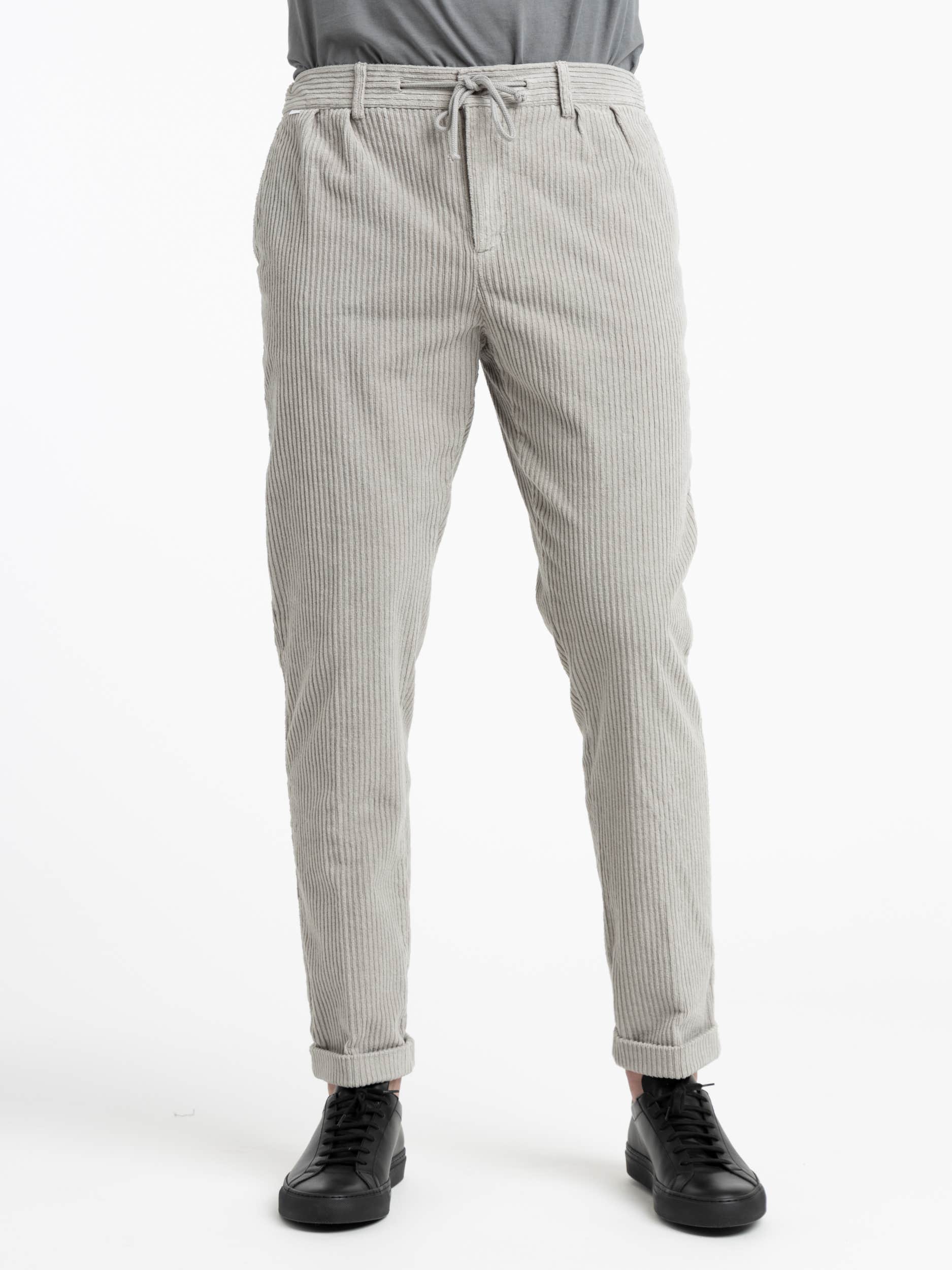 Grey Corduroy Drawstring Trouser