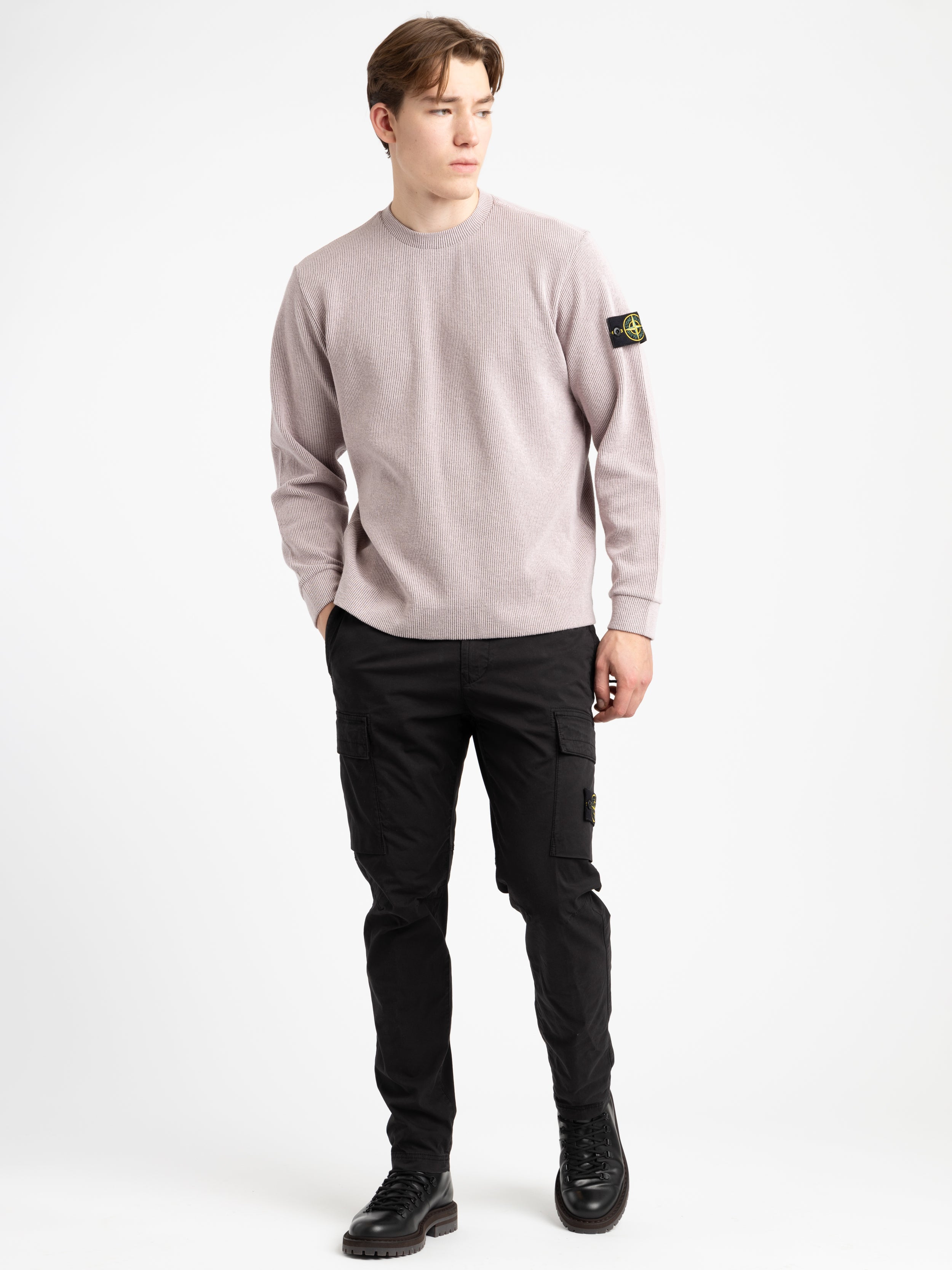 Ribbed crew store neck sweatshirt