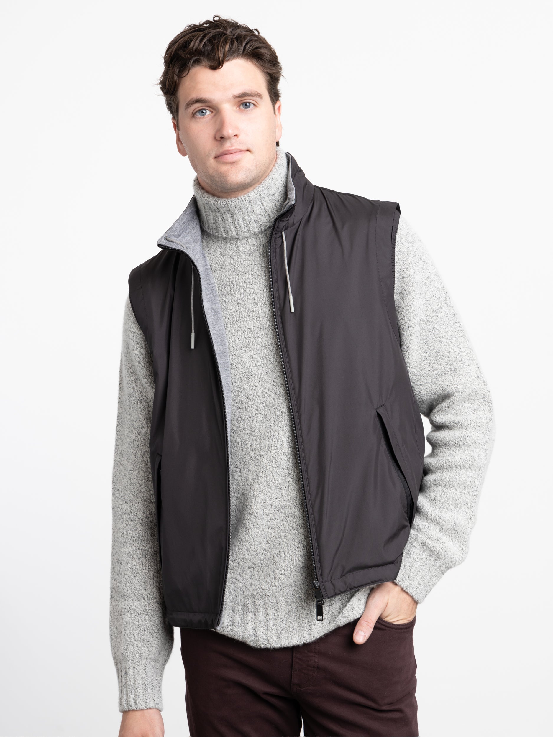 Nylon Black and Grey Reversible Vest – The Helm Clothing