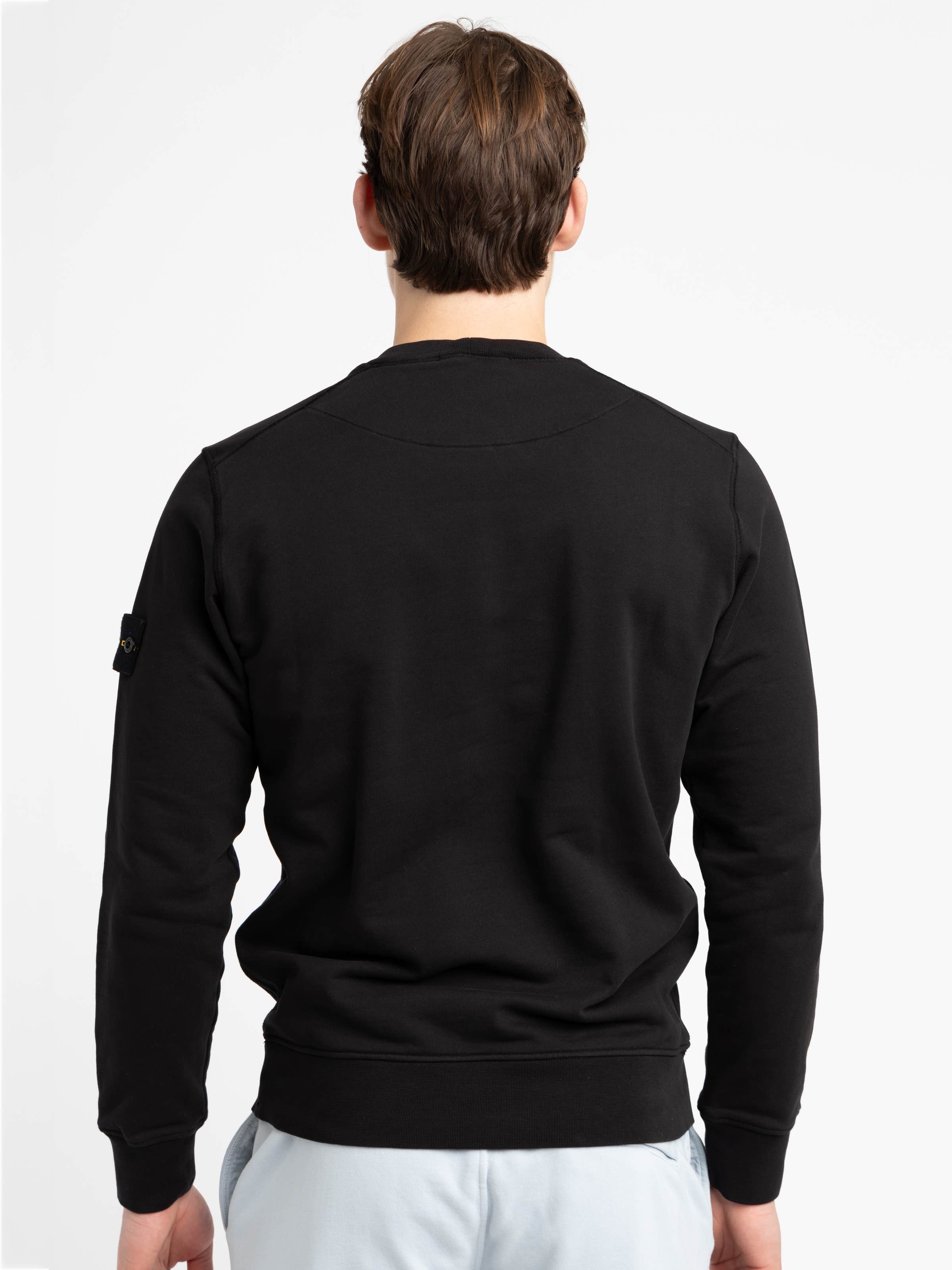Black Cotton Crewneck Sweatshirt