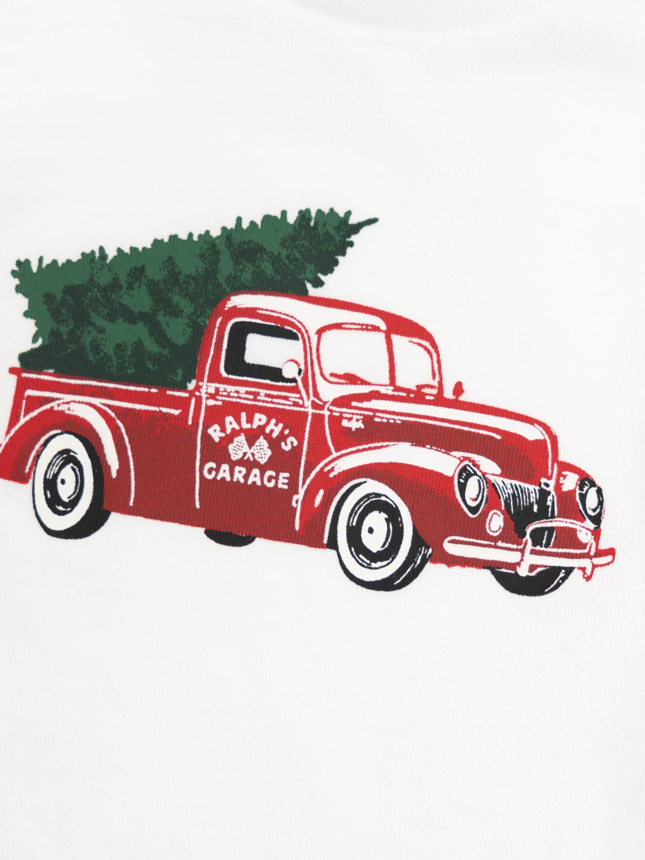 Truck-Print Jersey Tee & Fleece Pant Set