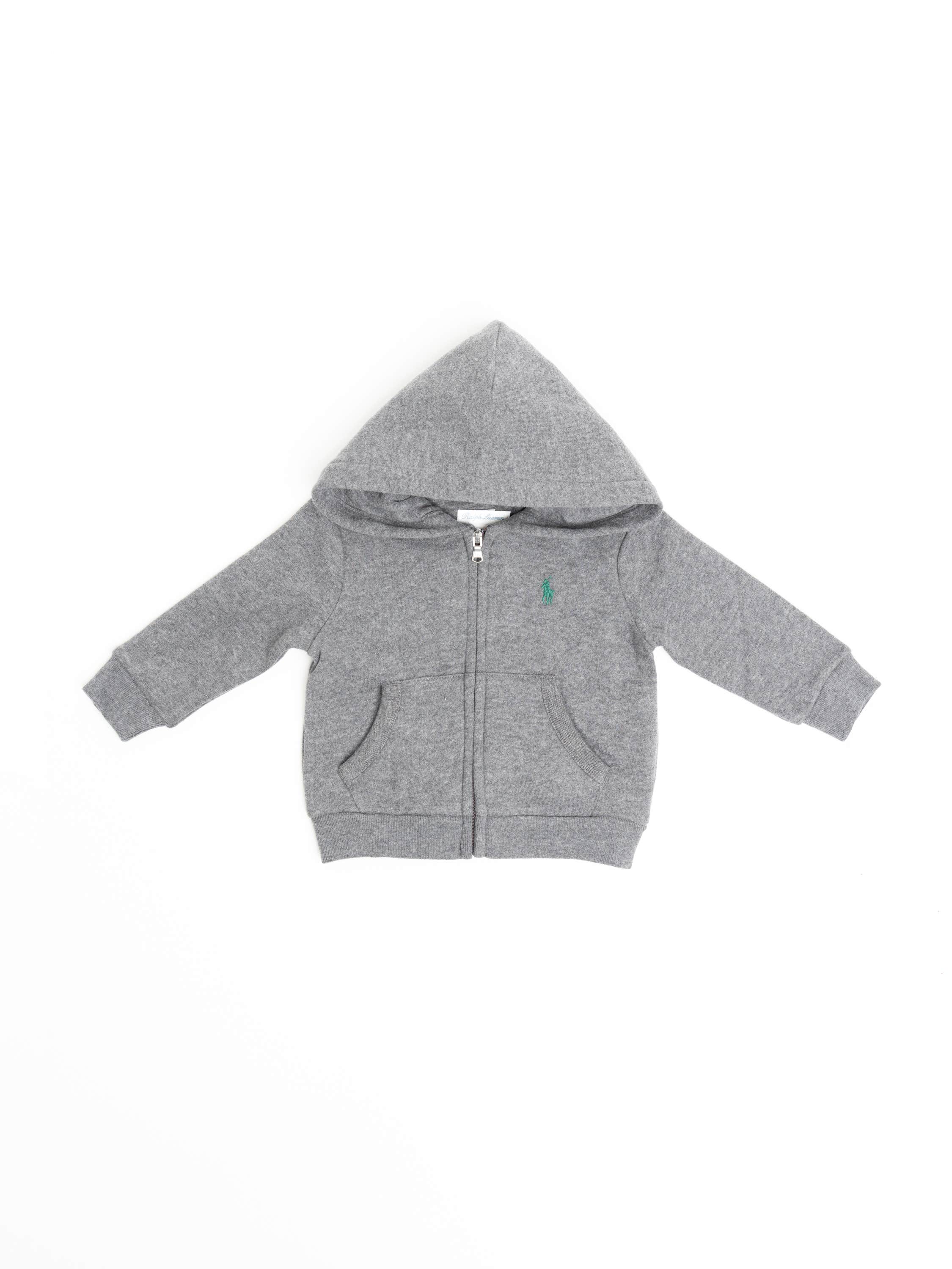 Grey Fleece Full-Zip Hoodie & Pant Set