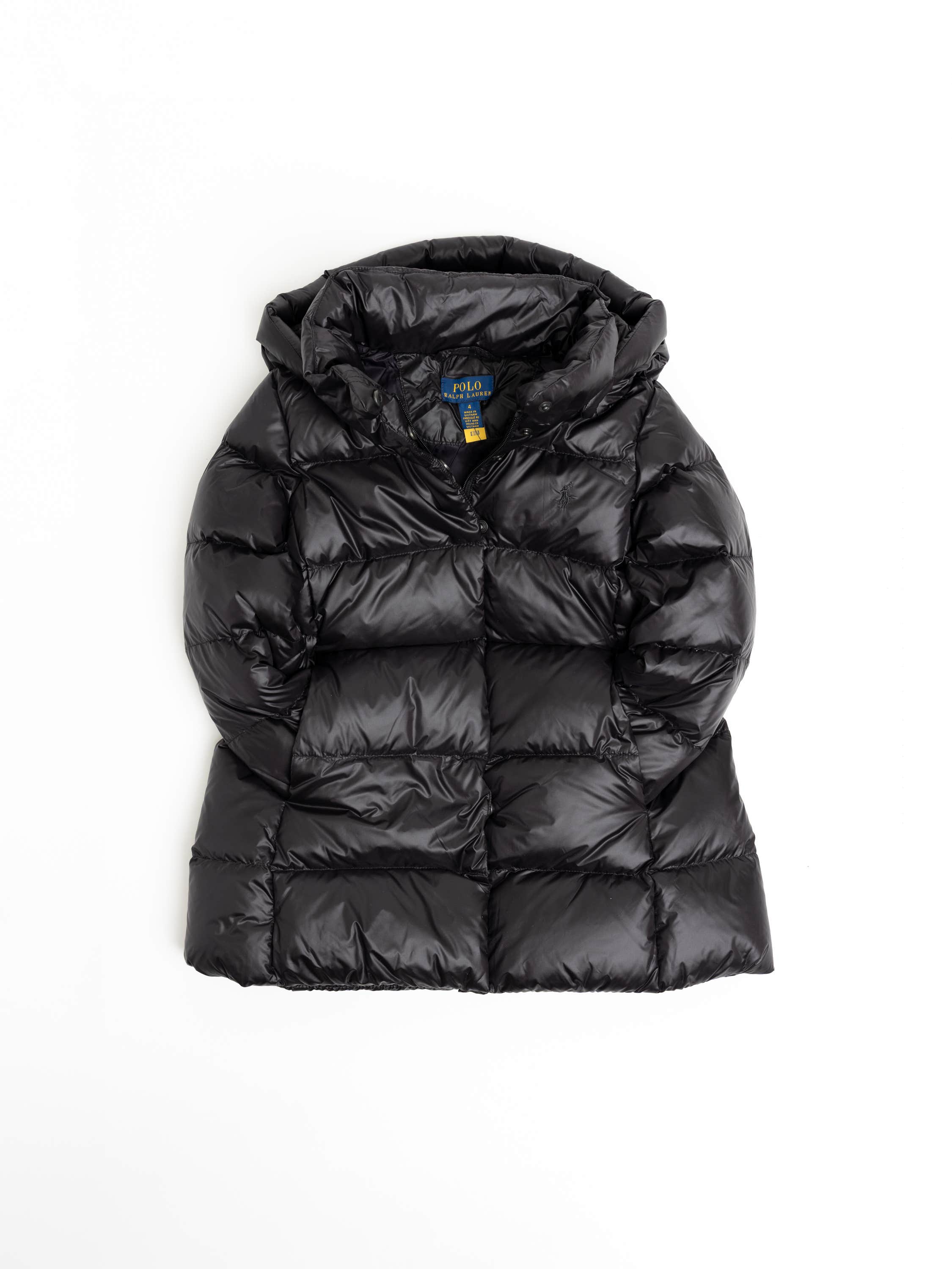 Black Down Hooded Long Jacket