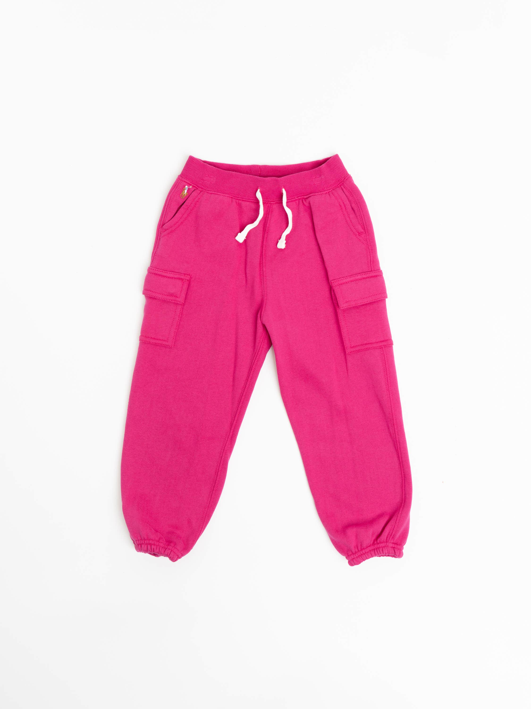 Preppy Pink Fleece Cargo Jogger Pant