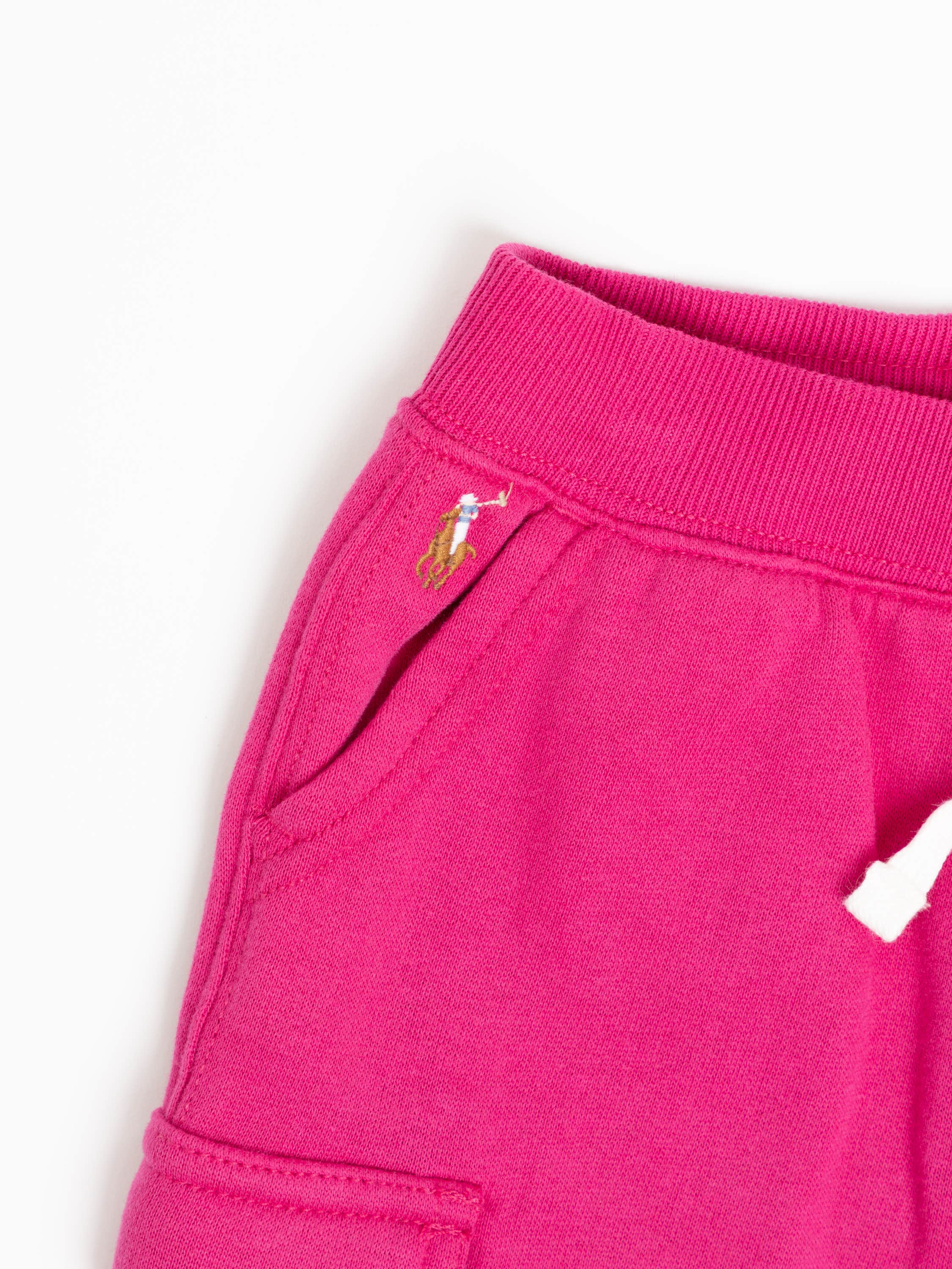Preppy Pink Fleece Cargo Jogger Pant