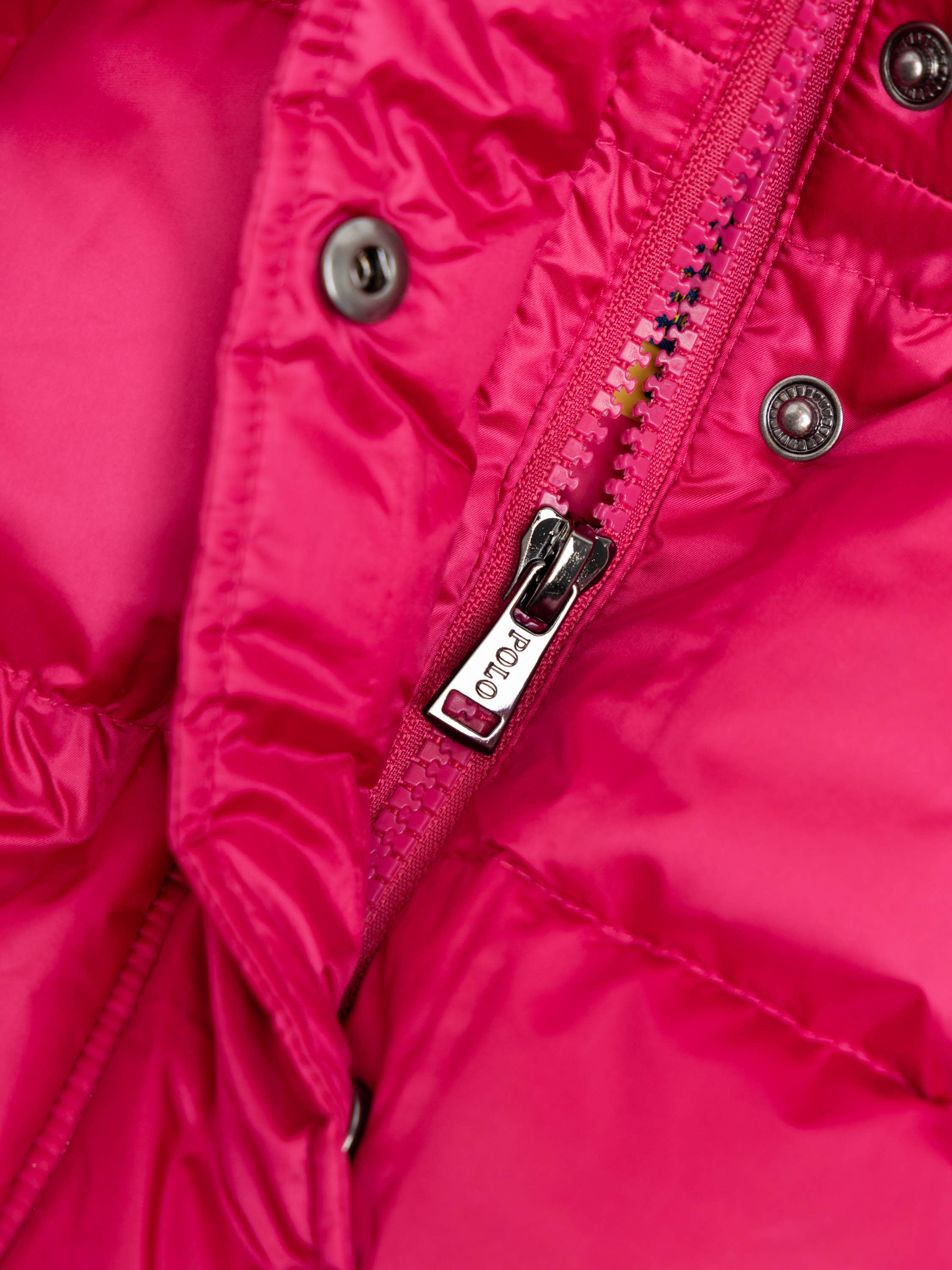 Preppy Pink Metallic Down Hooded Jacket