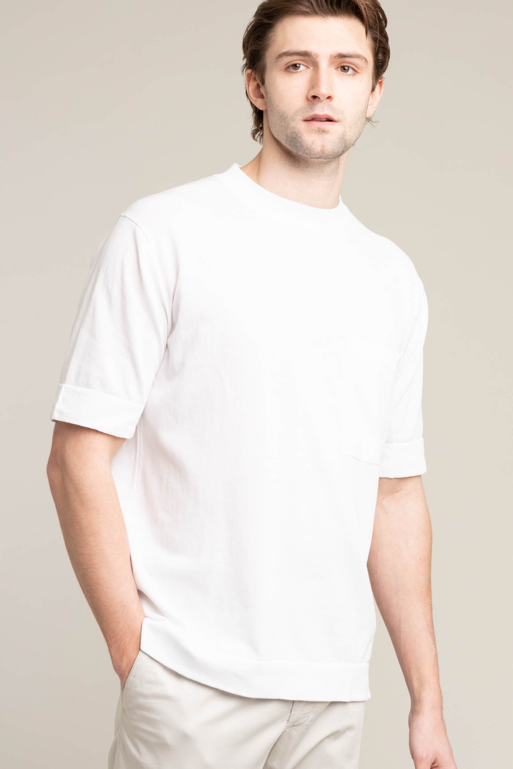 White Crepe Cotton T-Shirt