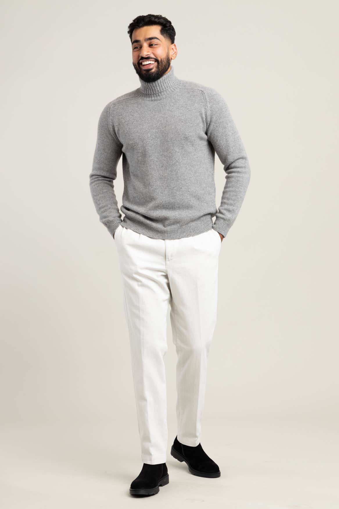 Light Grey Cashmere Rollneck Sweater The Helm Clothing Light Grey Cashmere Rollneck Sweater The Helm Clothing