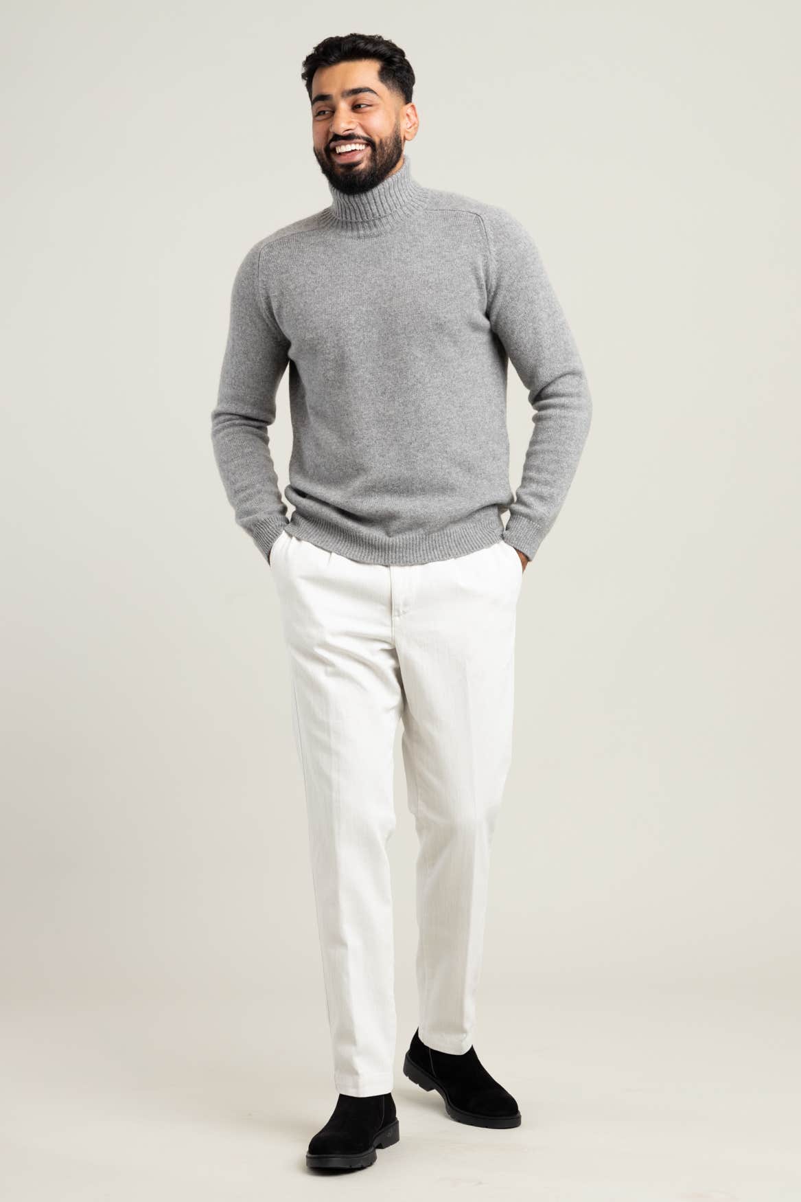 Light Grey Cashmere Rollneck Sweater