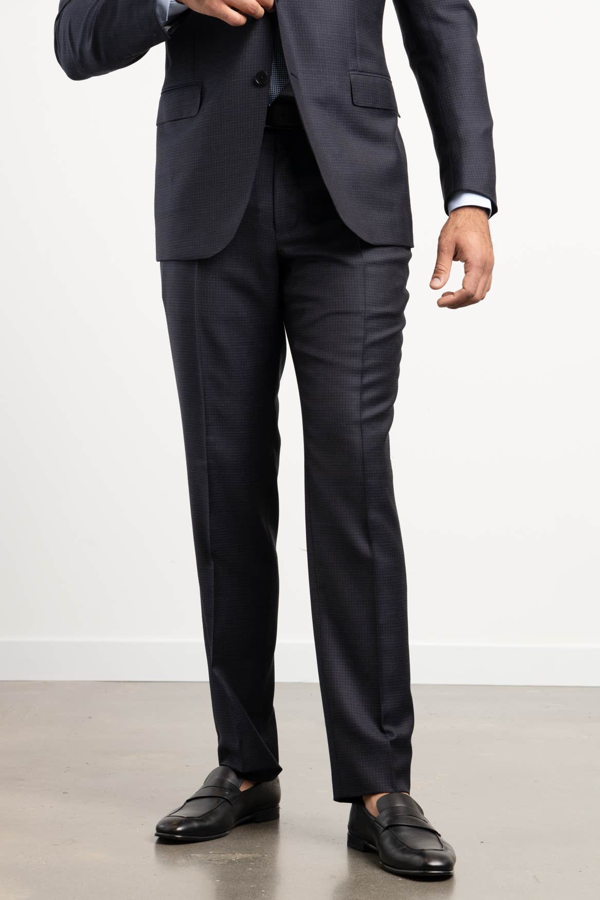 Navy Micro Check Suit