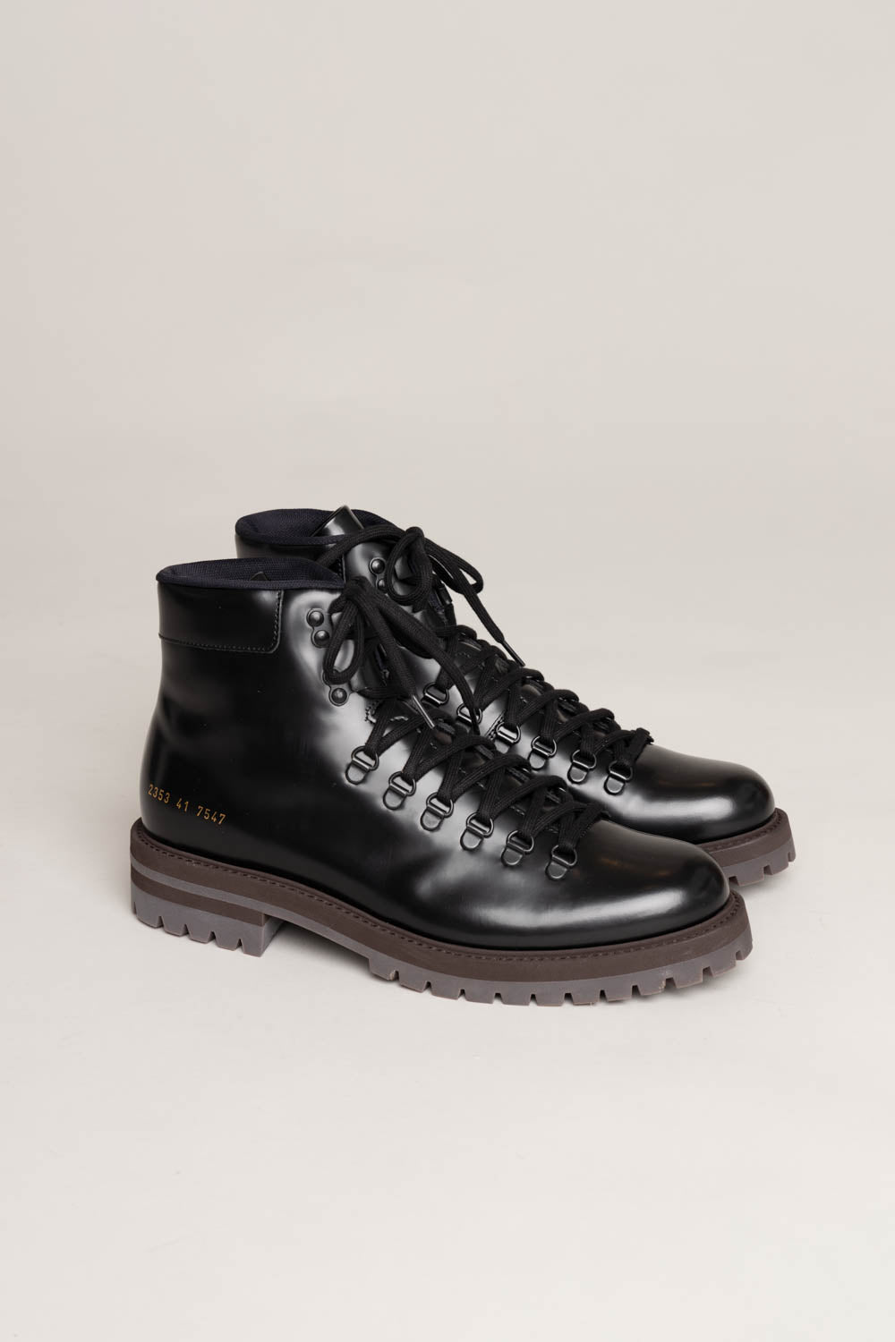 Black leather store hiking boots