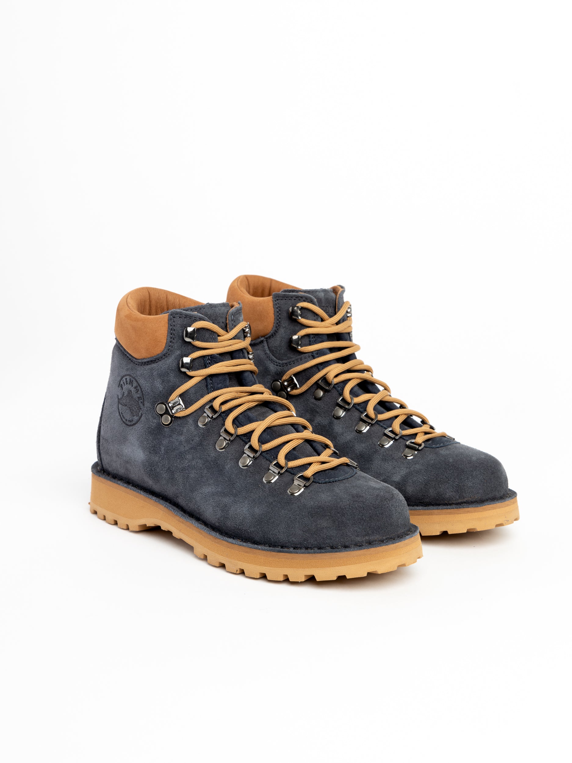 Navy blue cheap leather boots