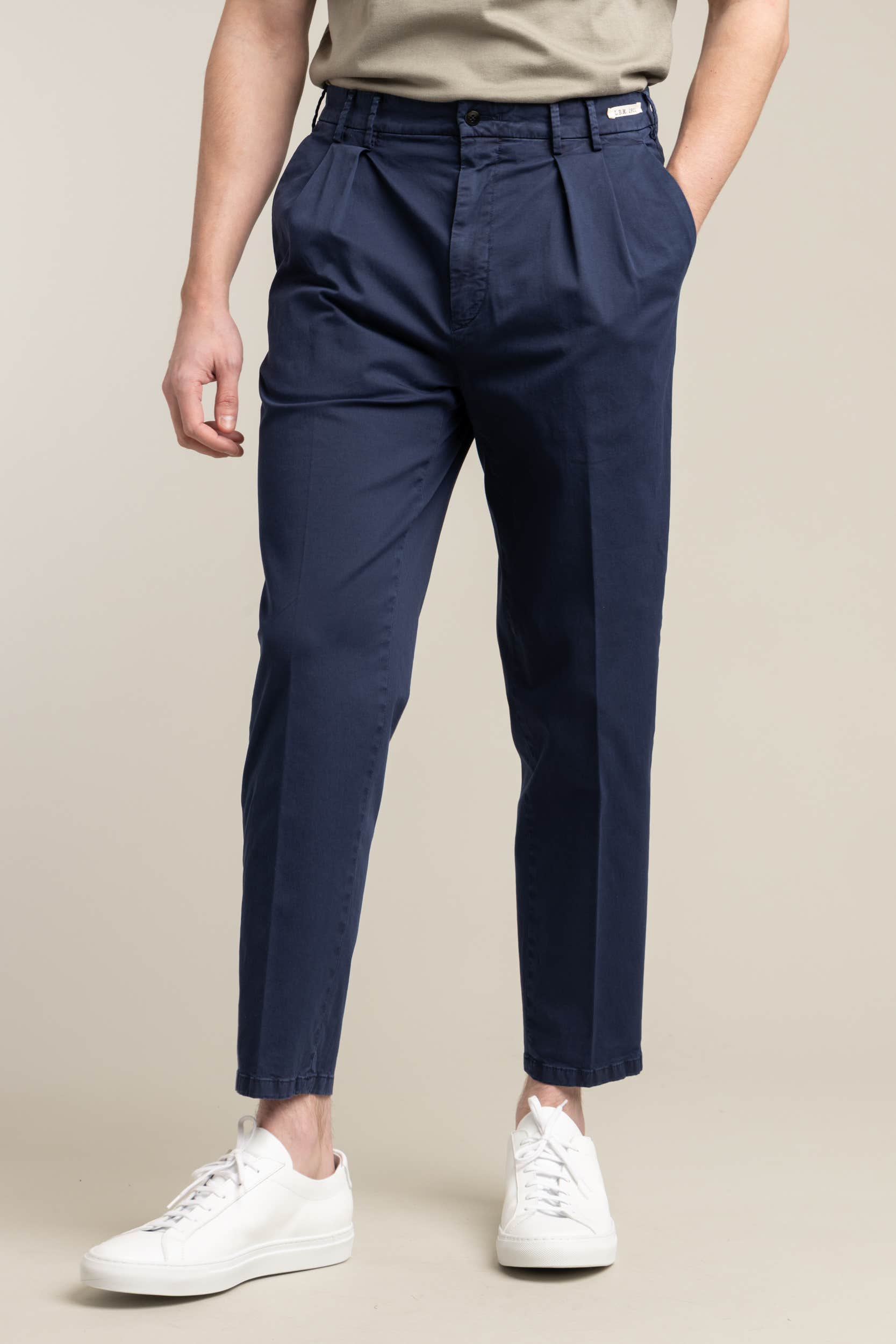Garment-Dyed Navy Charlie Pants