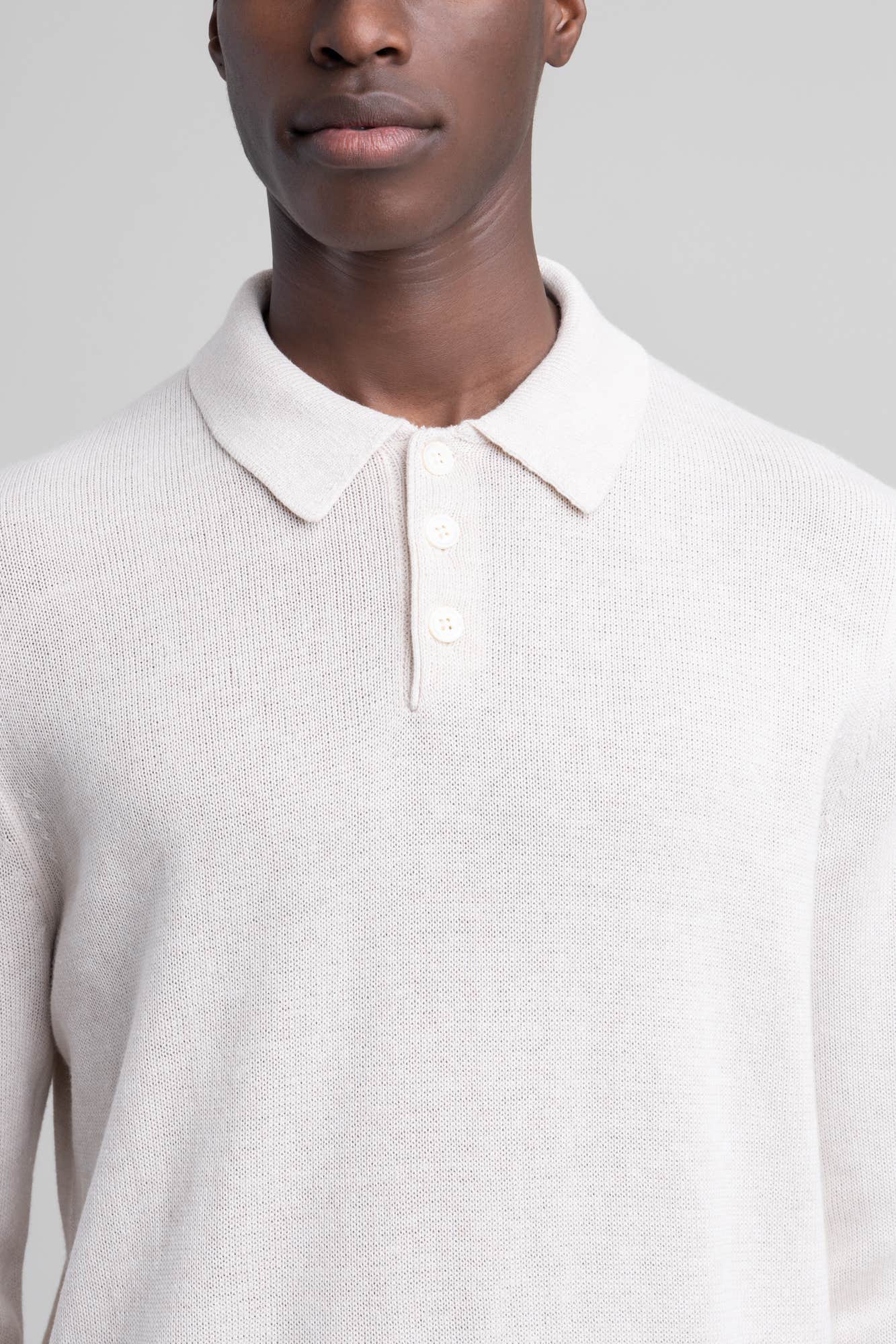 White Polo Sweater – The Helm Clothing