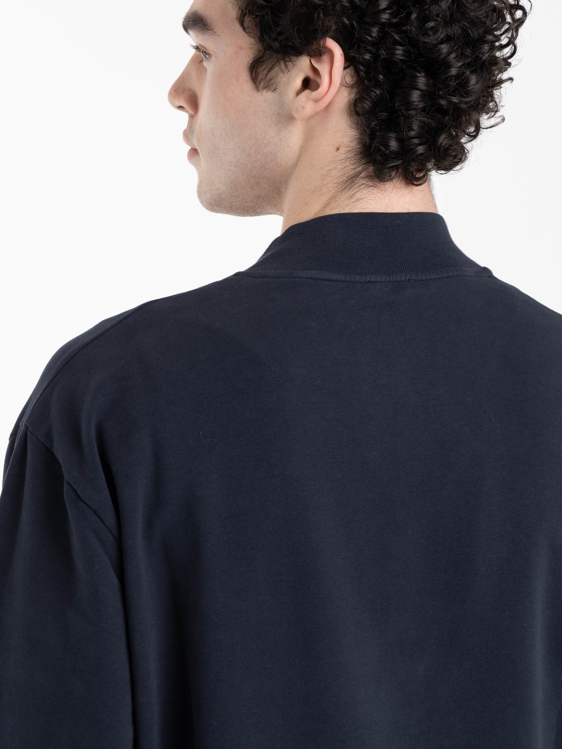Navy Blue Zip-Up Bomber Sweatshirt