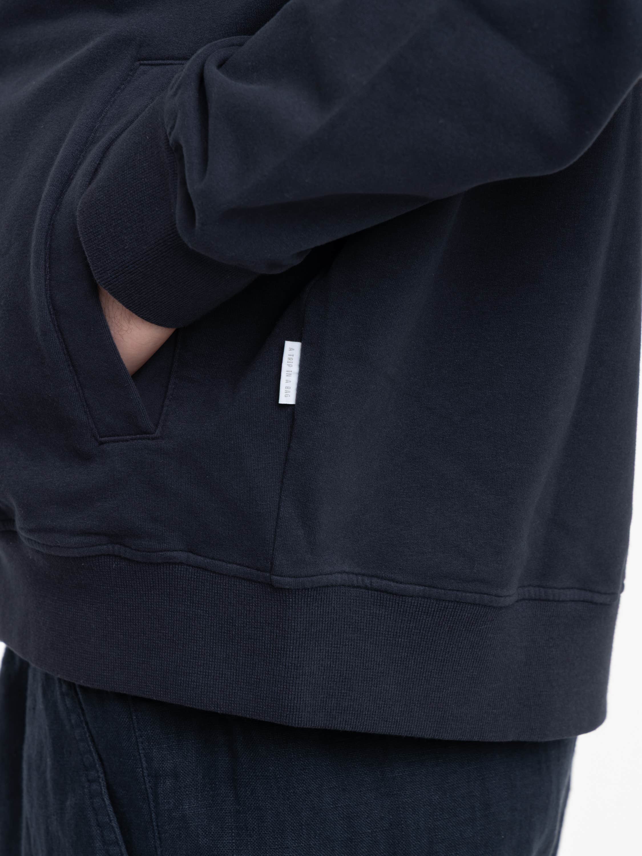 Navy Blue Zip-Up Bomber Sweatshirt