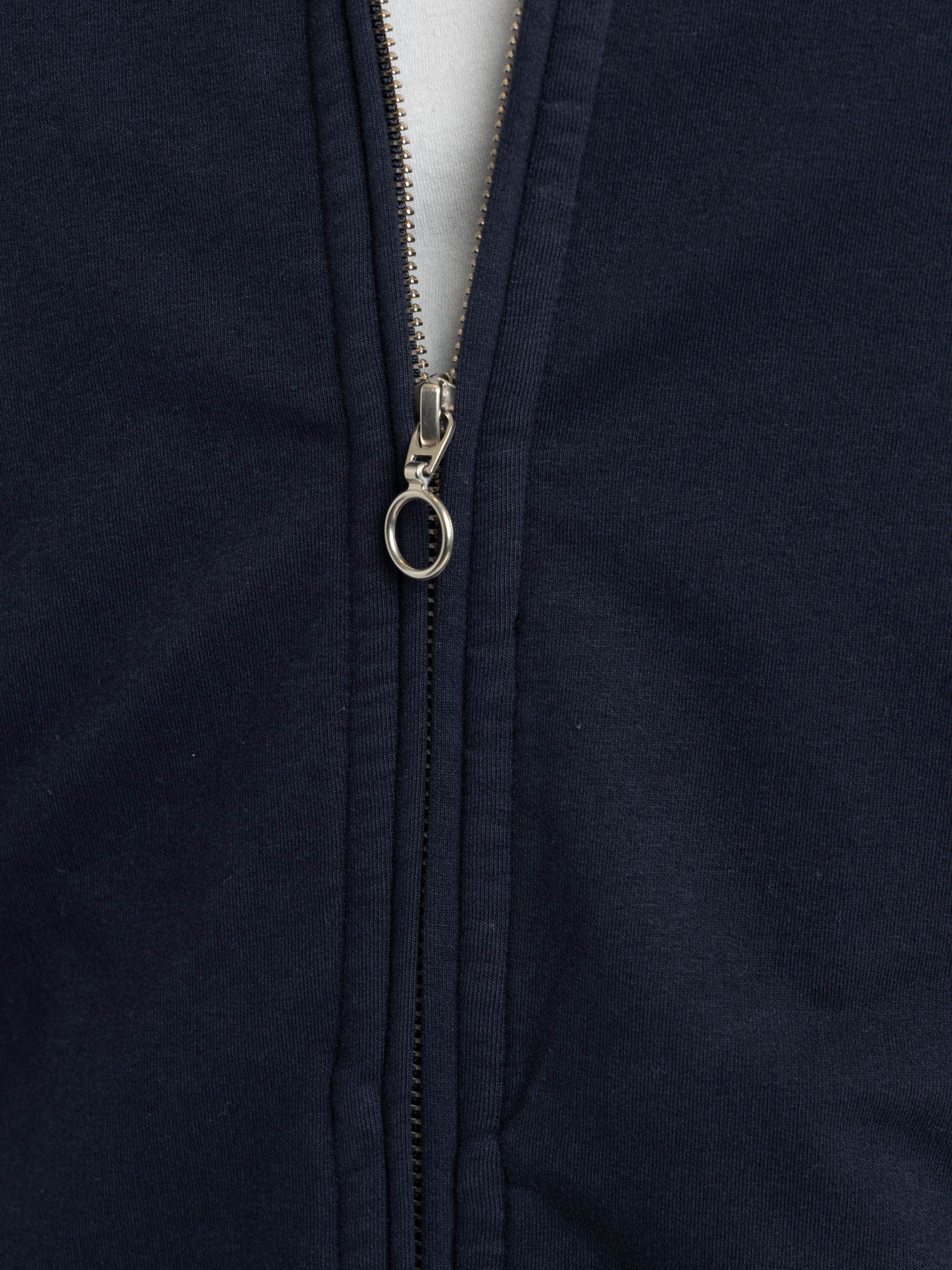 Navy Blue Zip-Up Bomber Sweatshirt