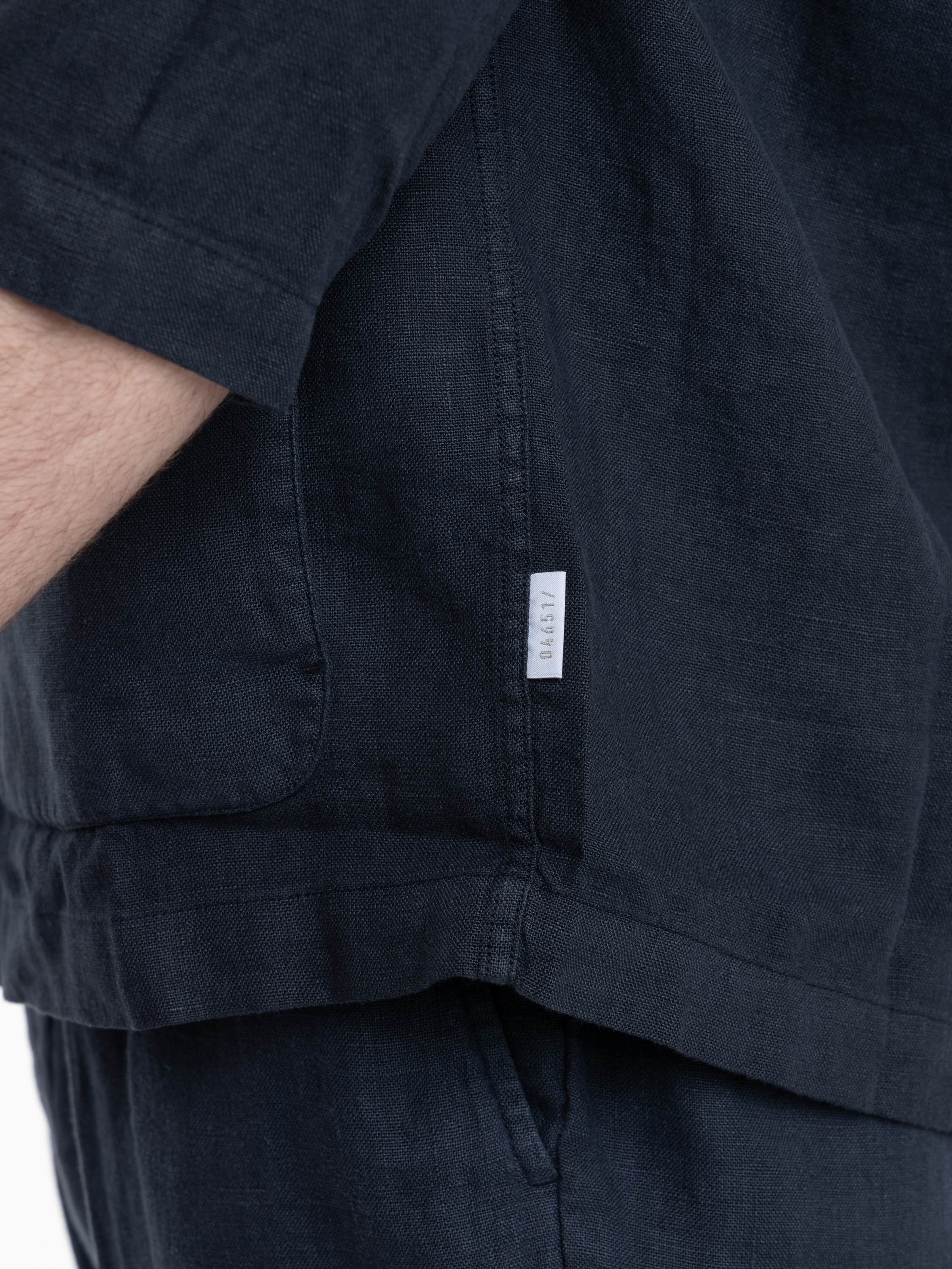 Navy Linen Overshirt