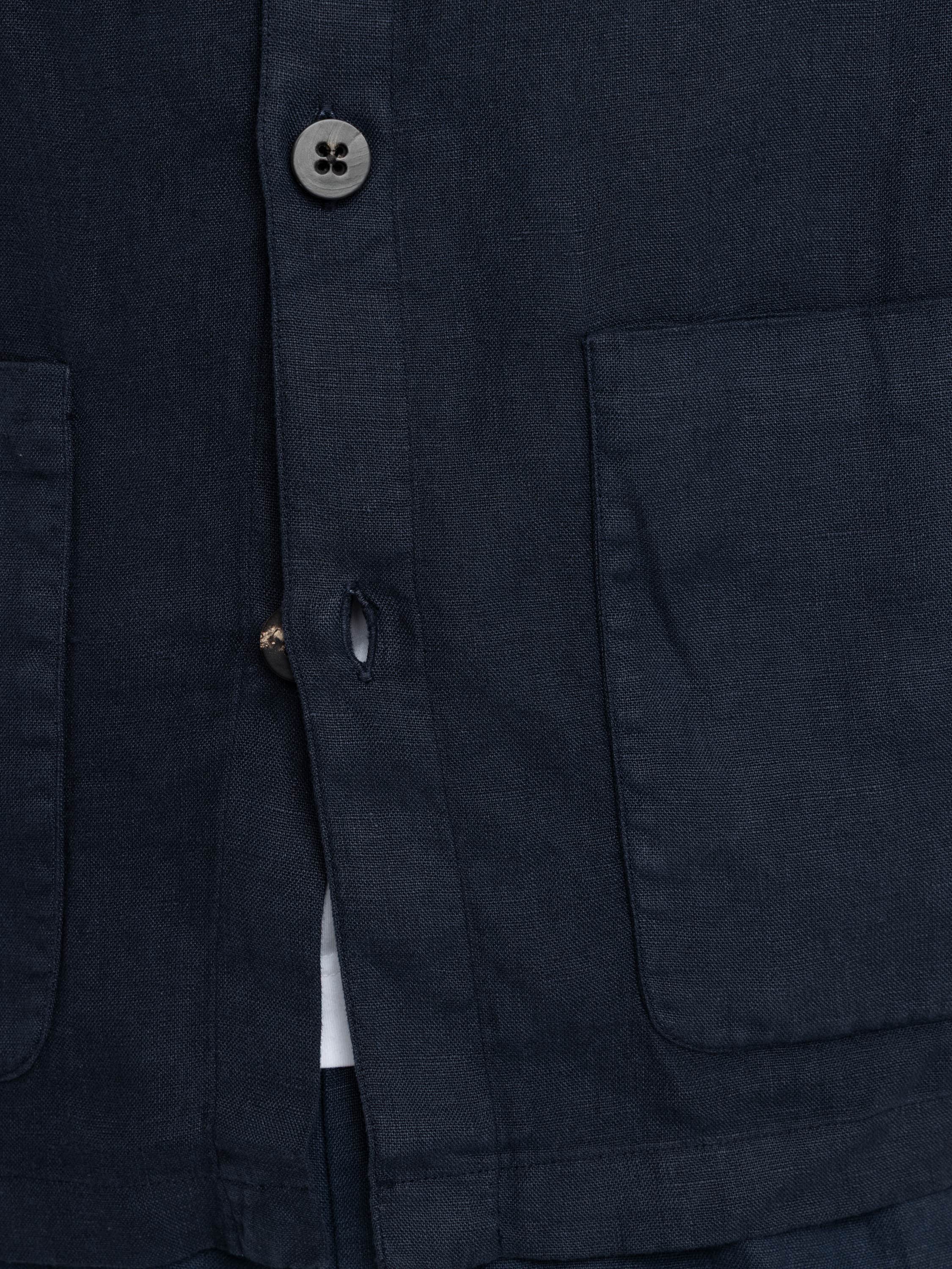 Navy Linen Overshirt
