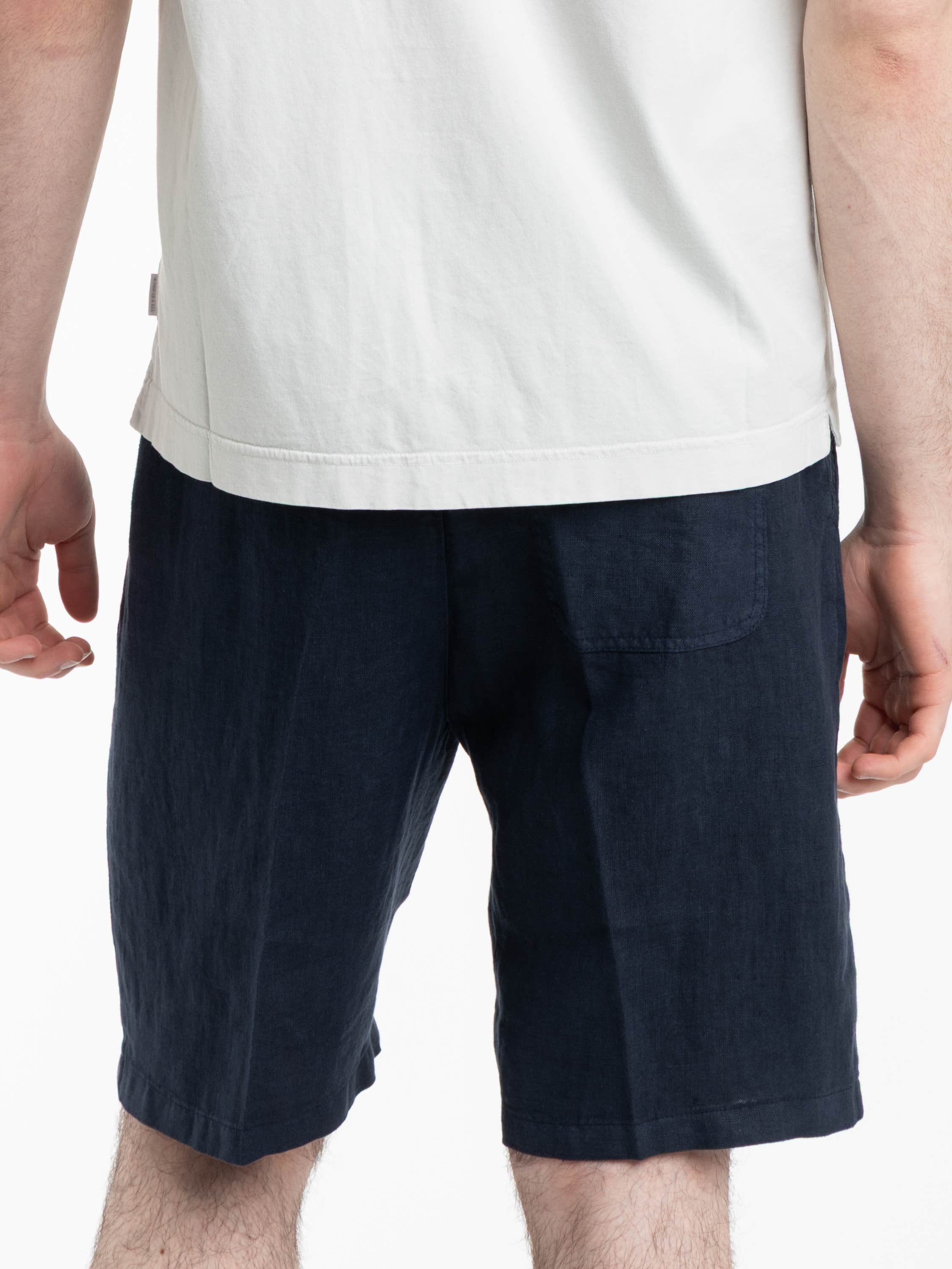 Navy Linen Shorts