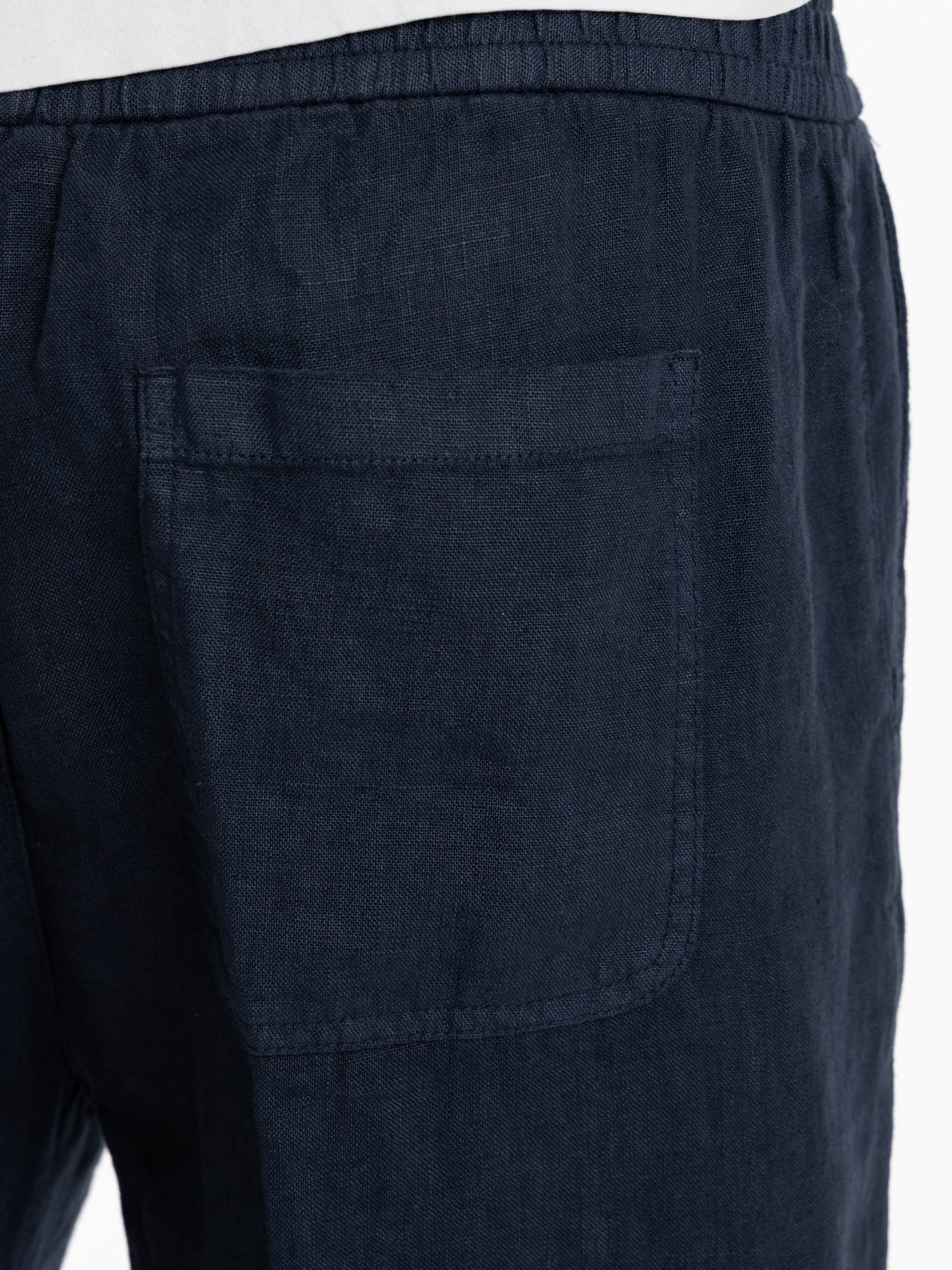 Navy Linen Shorts