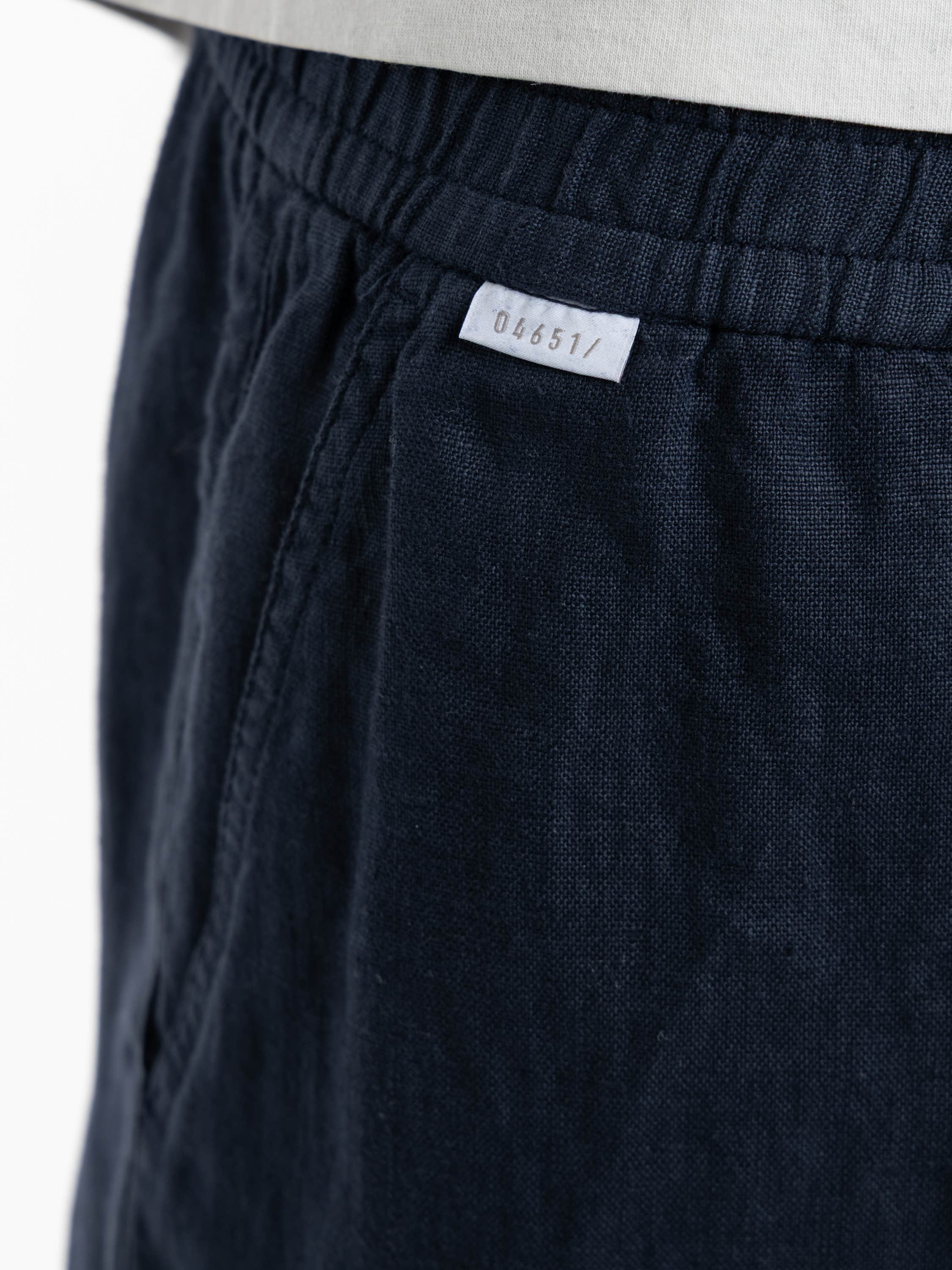 Navy Linen Shorts