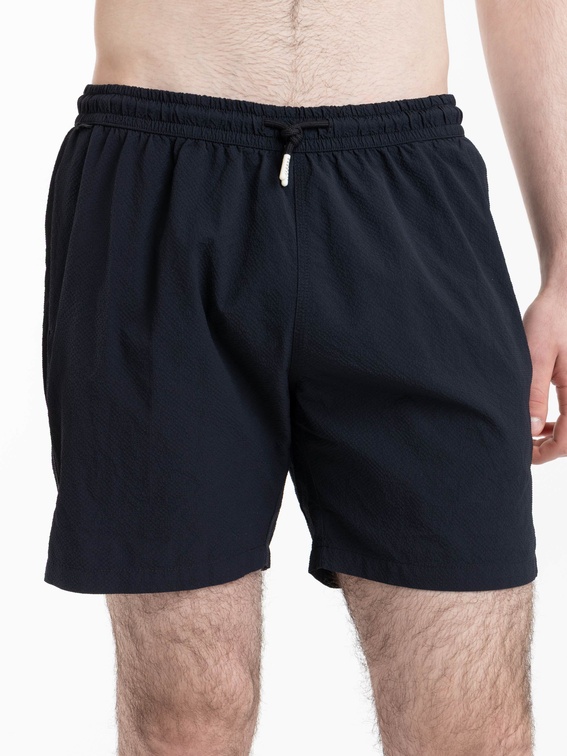 Navy Moni Seersucker Swim Shorts
