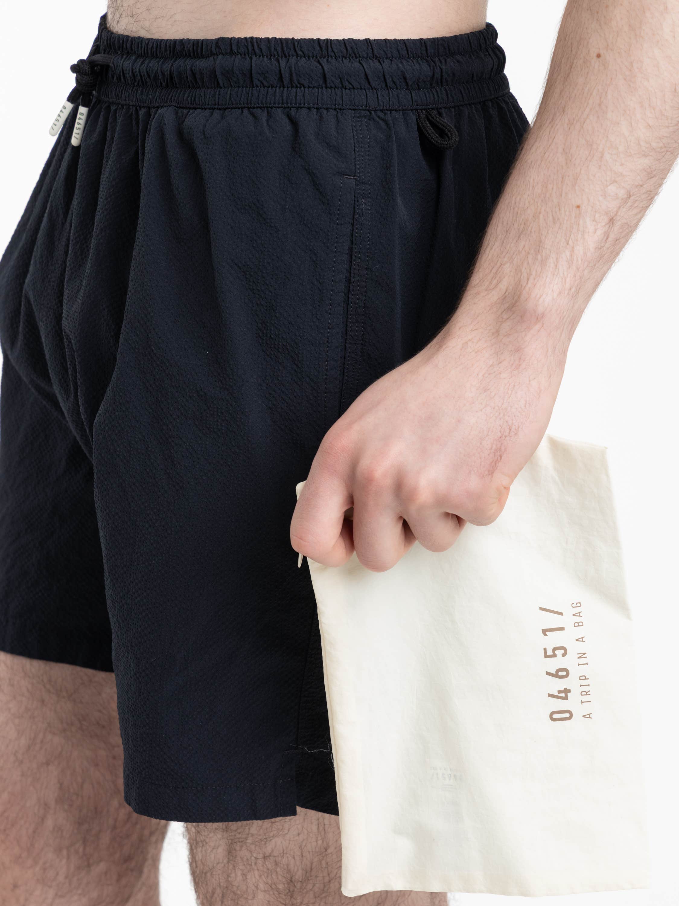 Navy Moni Seersucker Swim Shorts