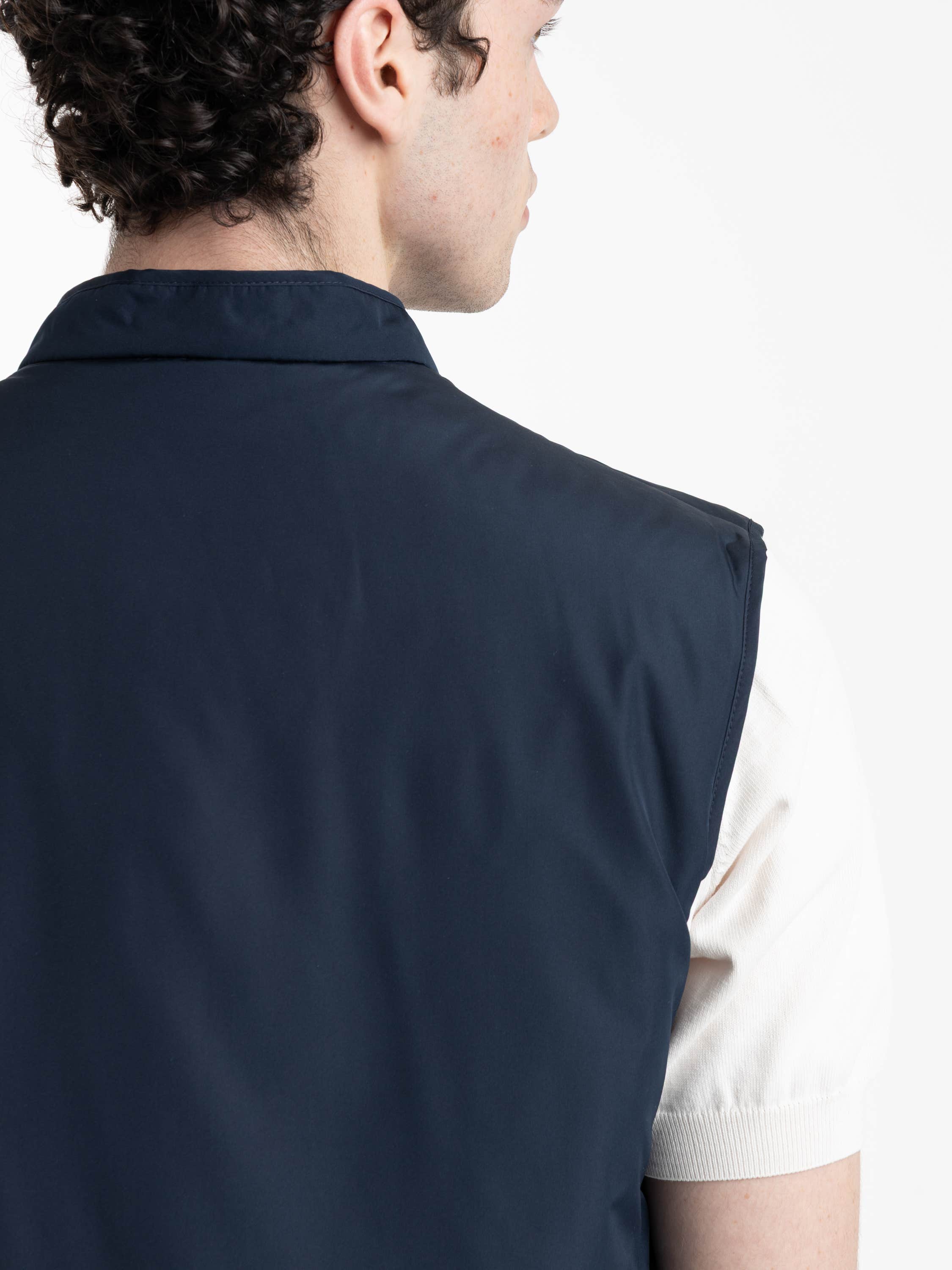 Navy Padded Nylon Outdoor Gilet