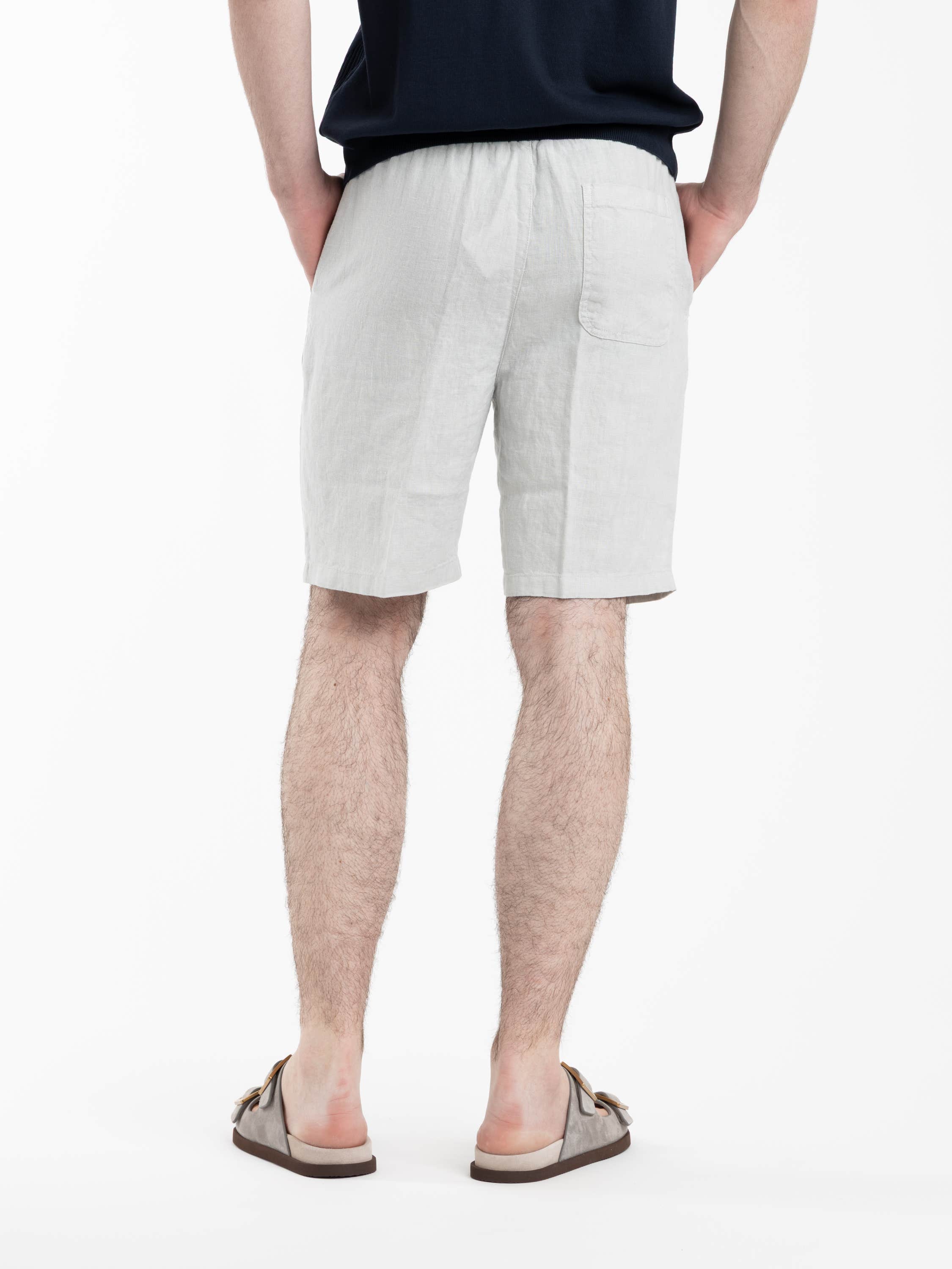 Pearl Grey Linen Shorts