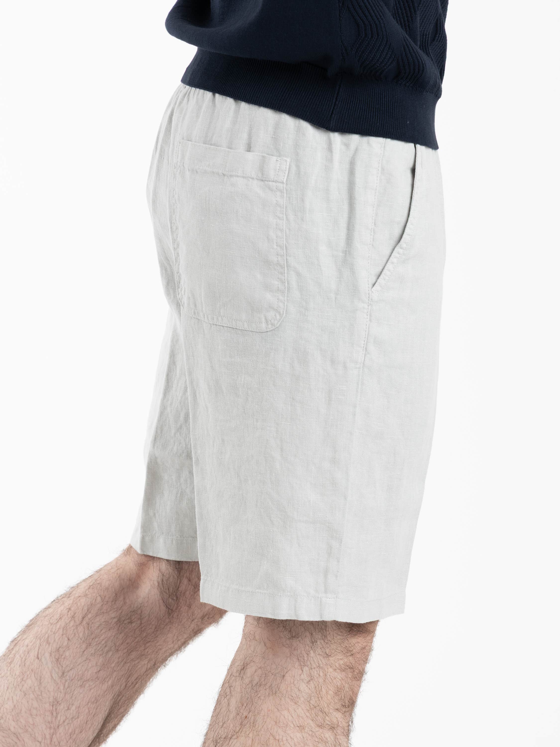 Pearl Grey Linen Shorts