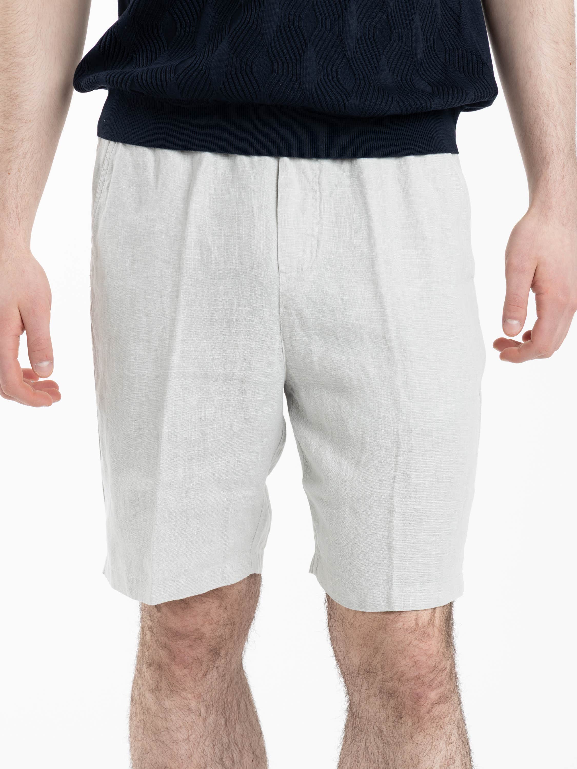 Pearl Grey Linen Shorts