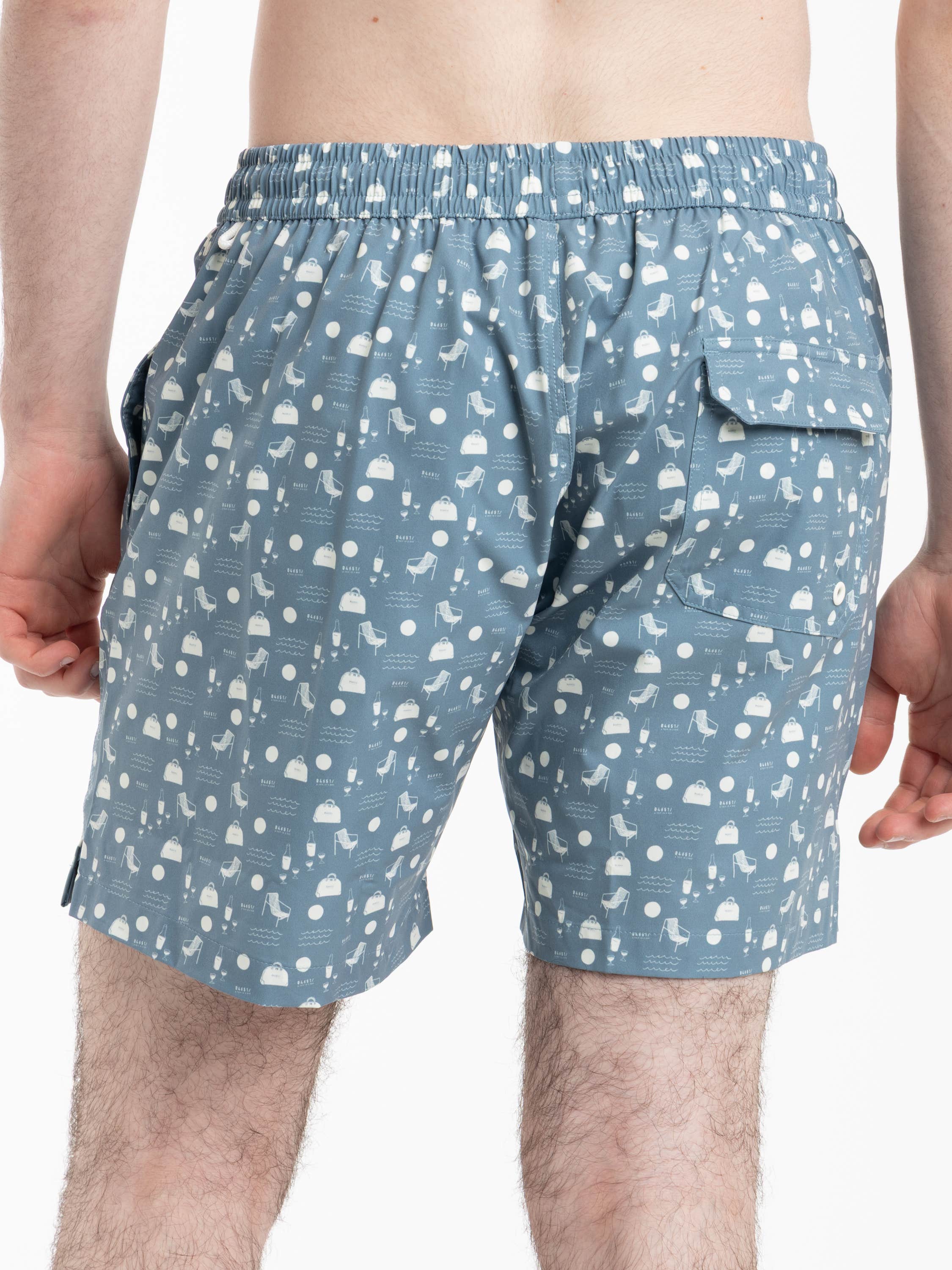 Smoky Blue Seaside Swim Shorts