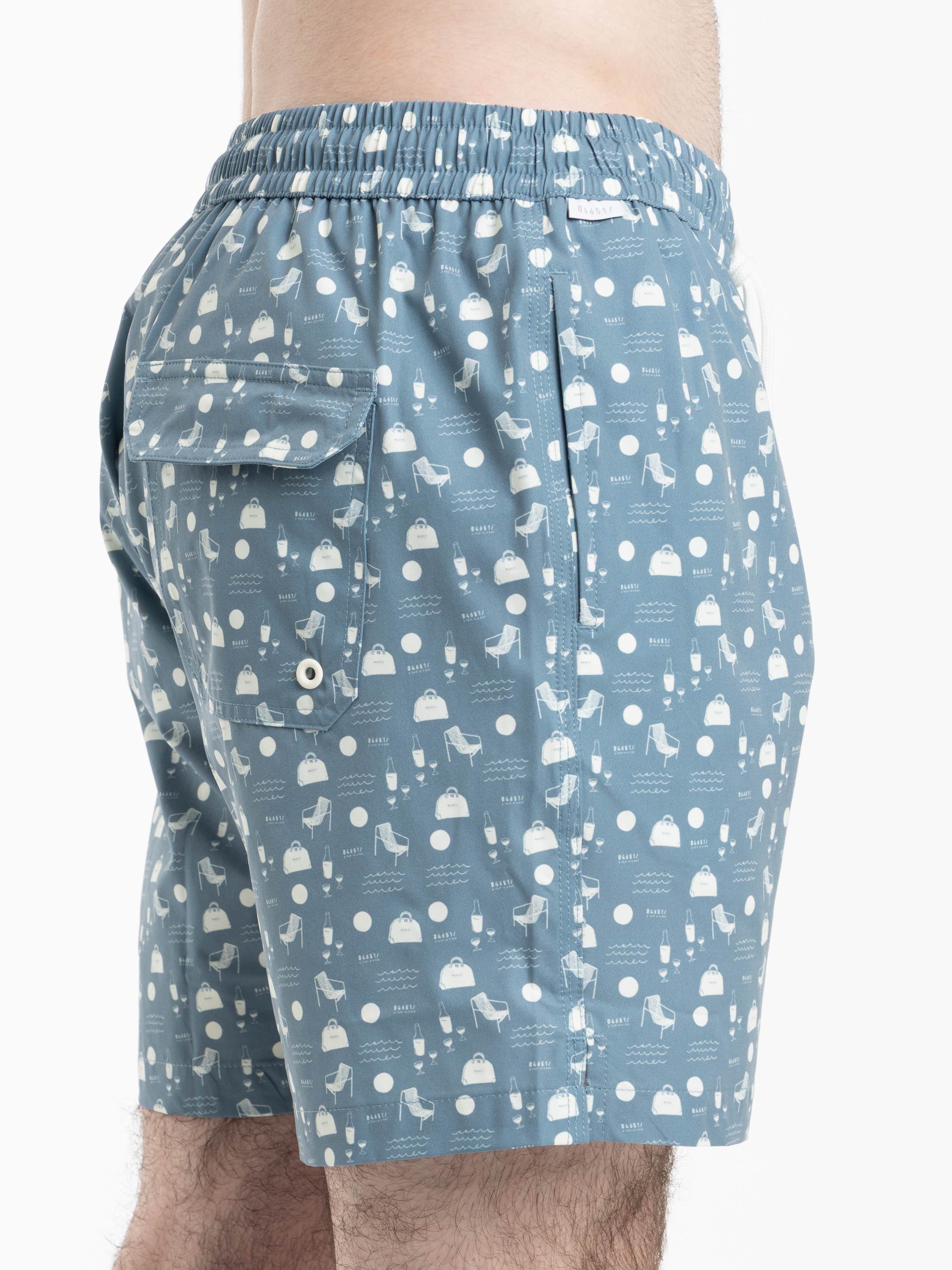 Smoky Blue Seaside Swim Shorts