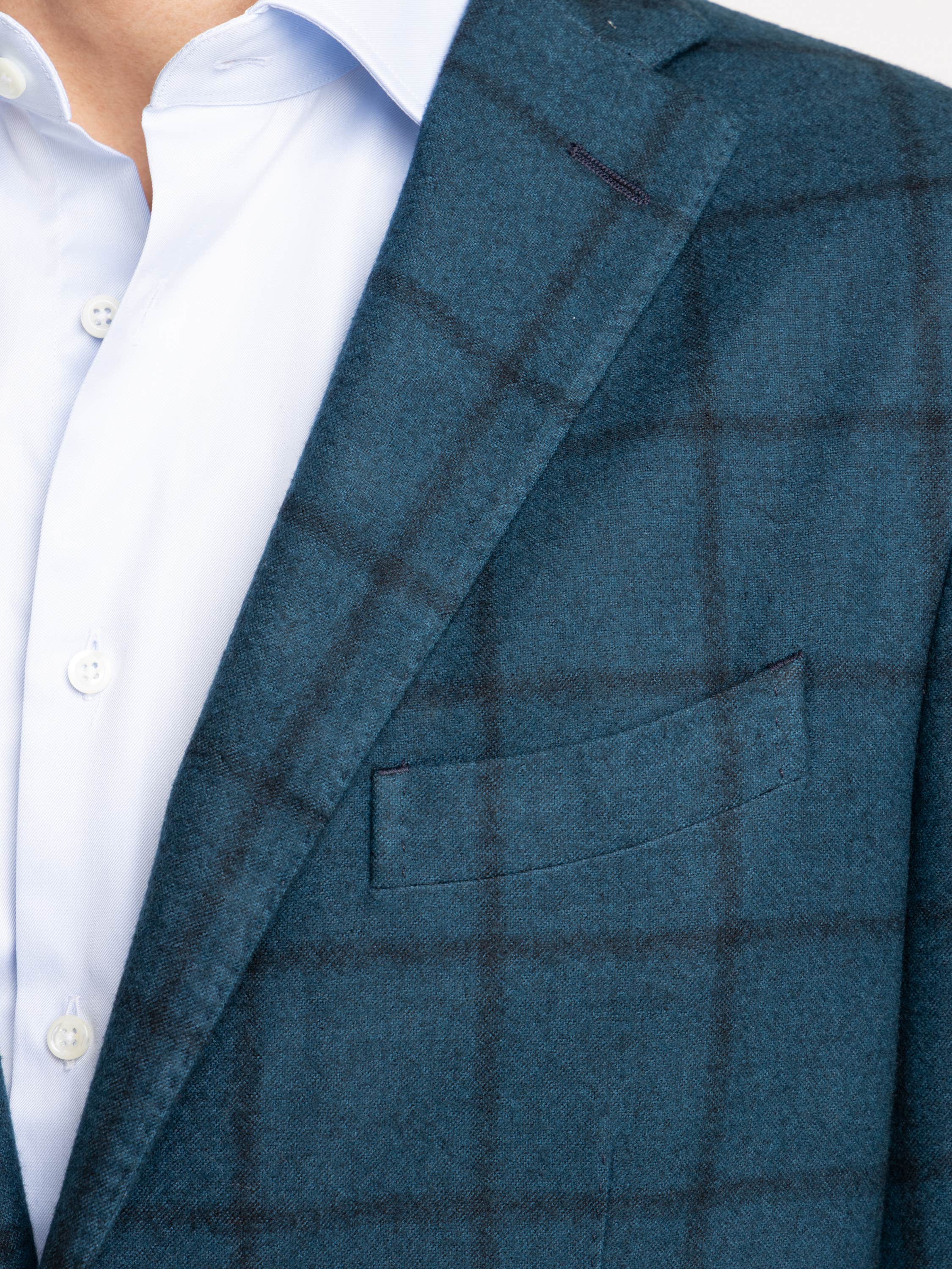 Blue Check Wool K Jacket