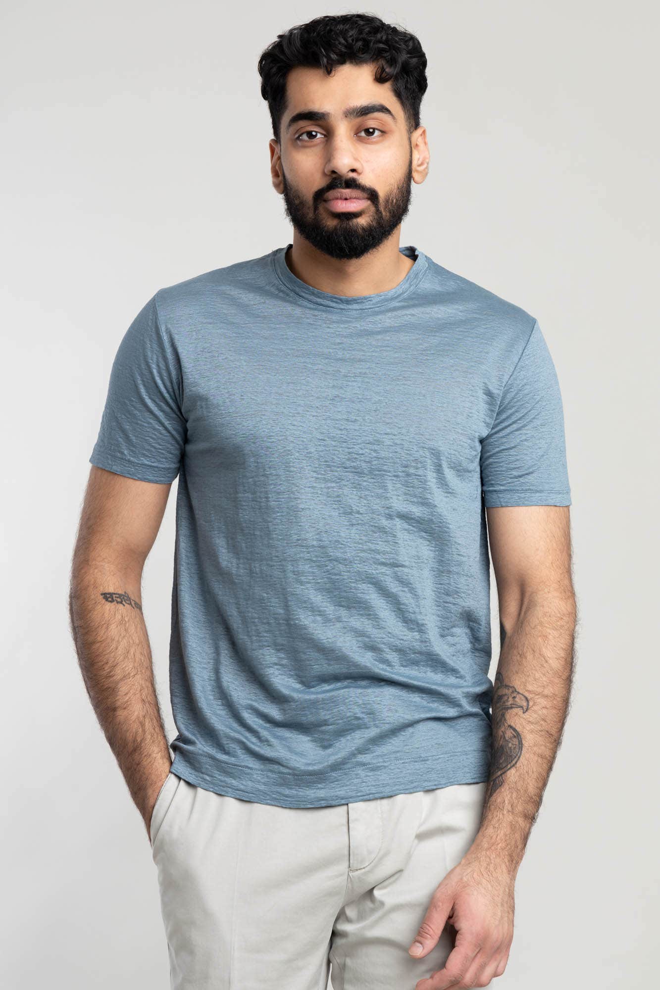 Blue Linen T-Shirt