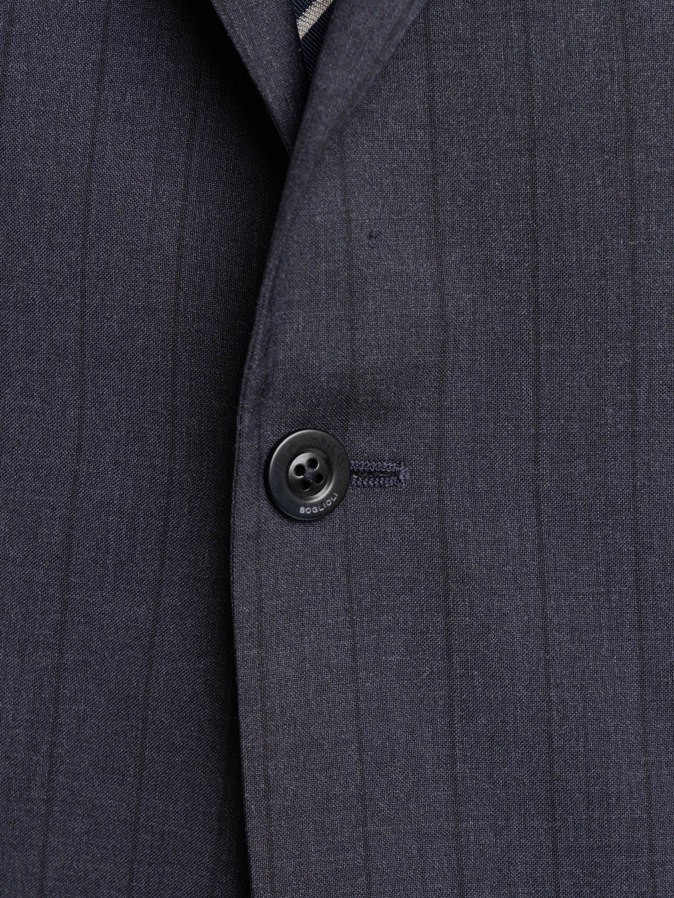 Black Stripe Navy Suit