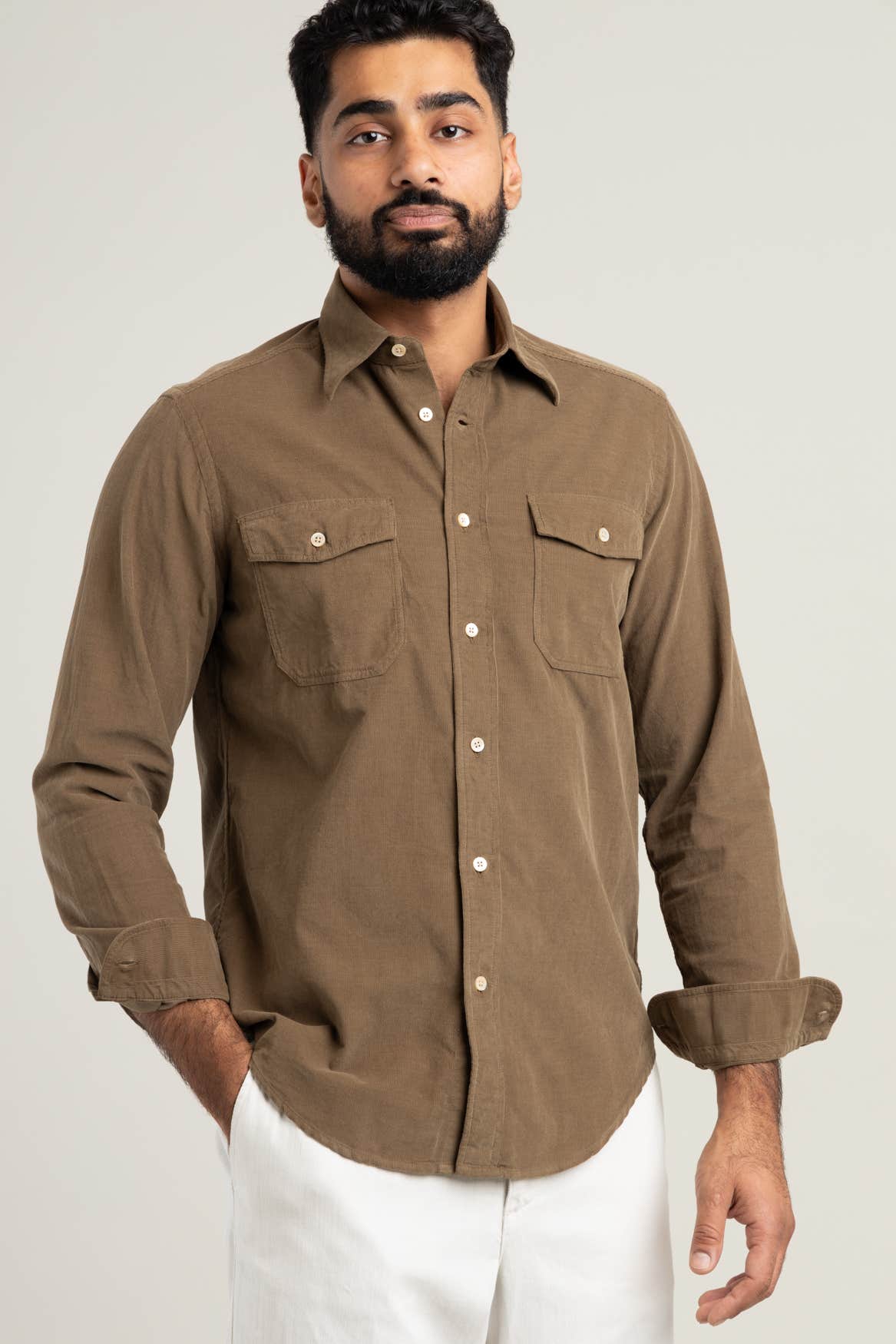 Brown 100% Cotton Western Shirt