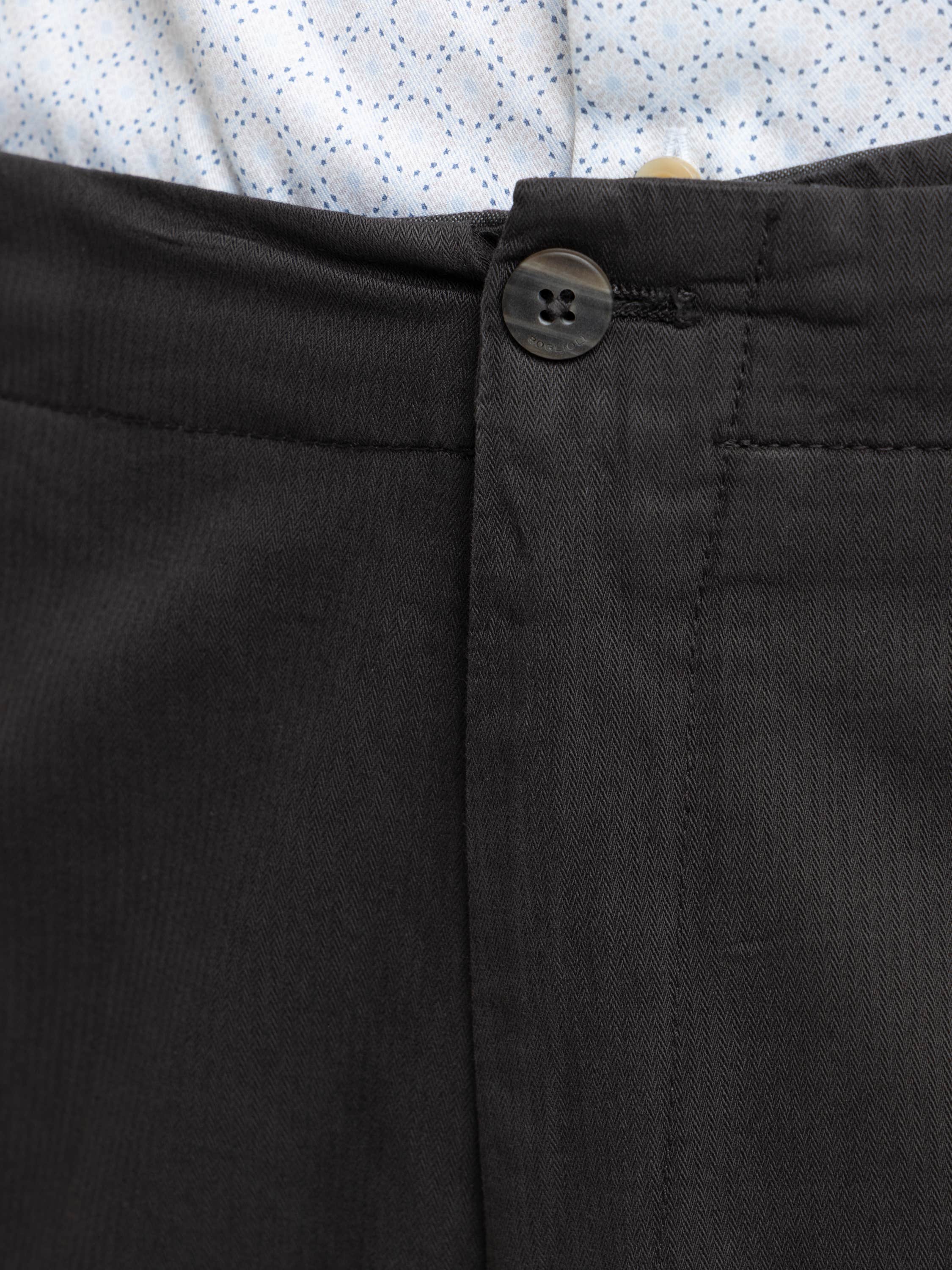 Brown Garment-Dyed Stretch Cotton Trousers