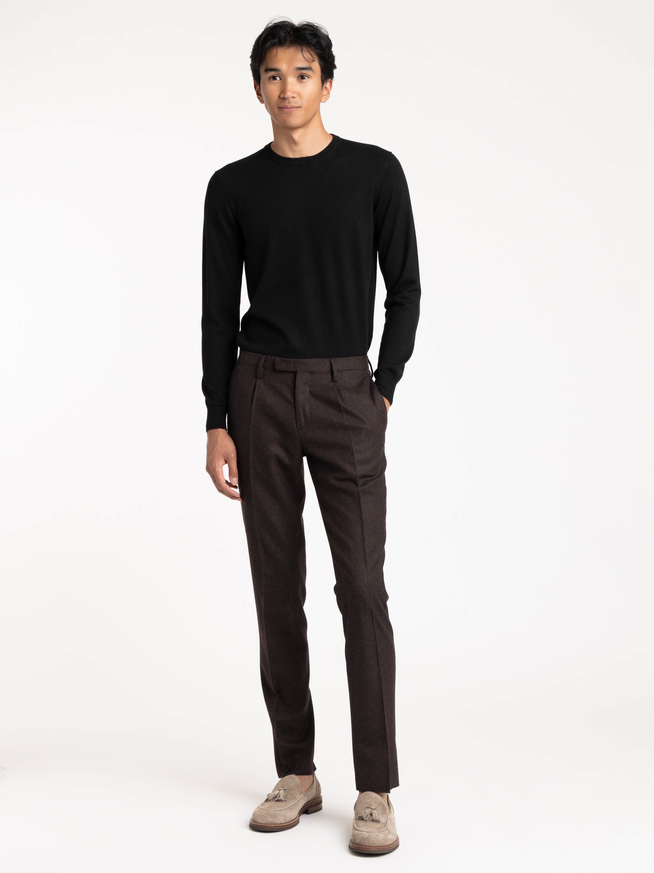 Dark Brown Wool Dress Pant