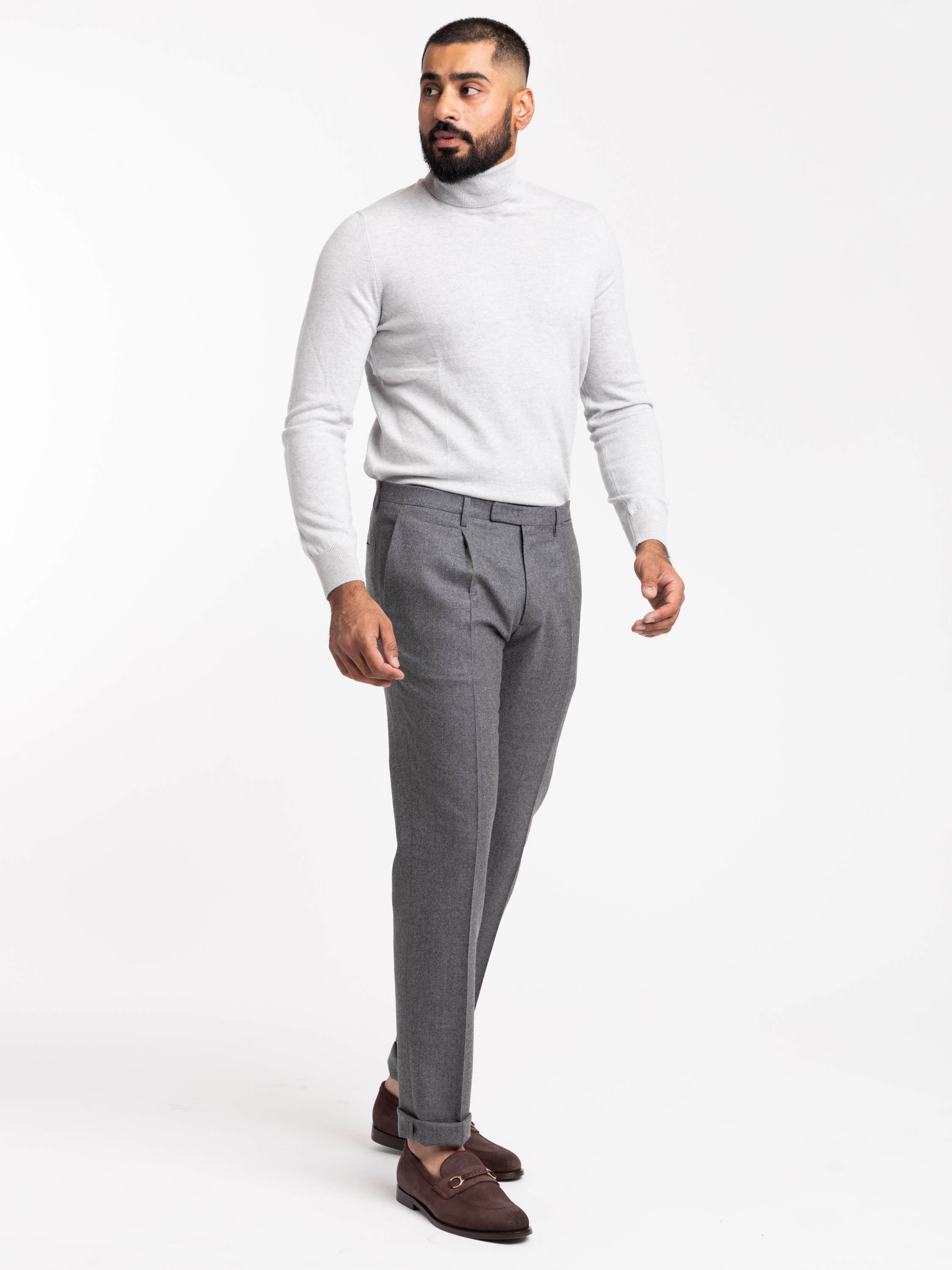 Grey Wool Dress Pants