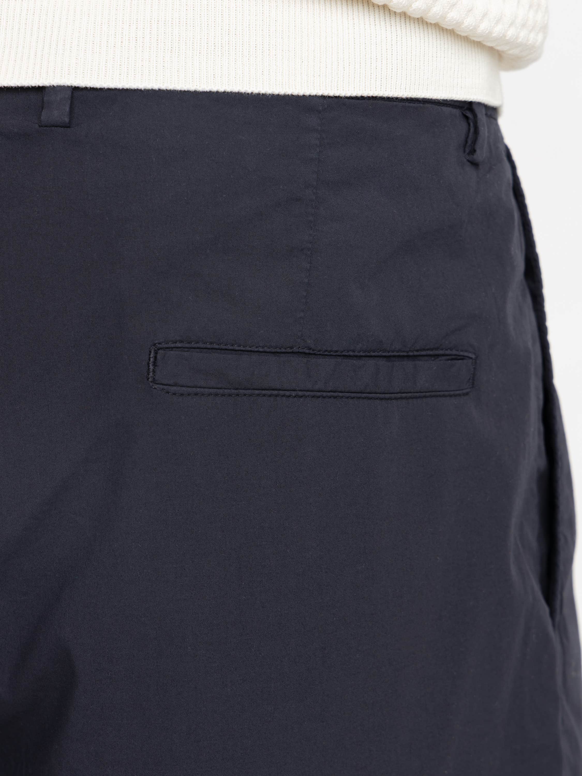 Navy Garment Dyed Linen Bermuda Shorts