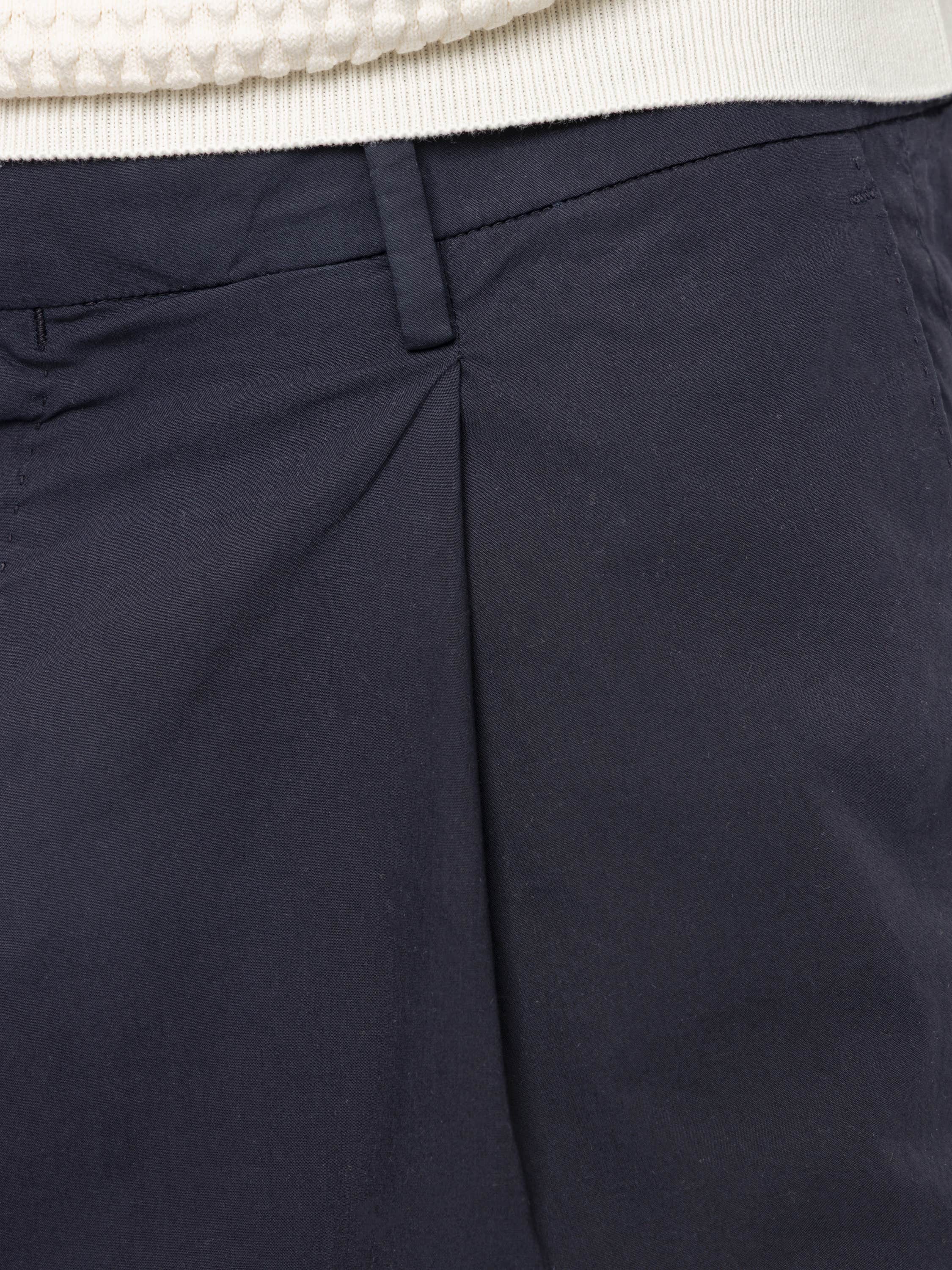 Navy Garment Dyed Linen Bermuda Shorts
