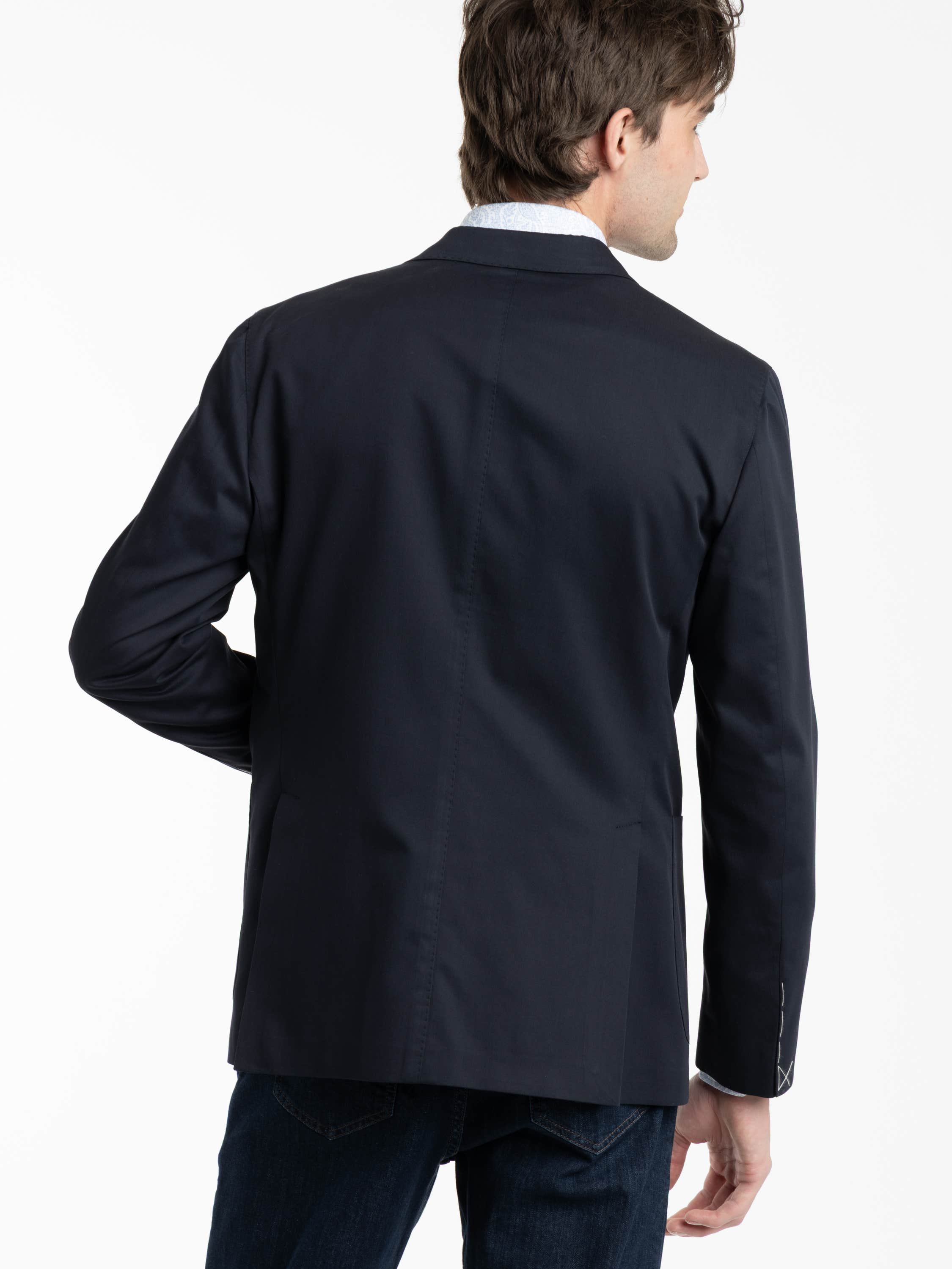 Navy K-Jacket Wool-Blend Suit Jacket