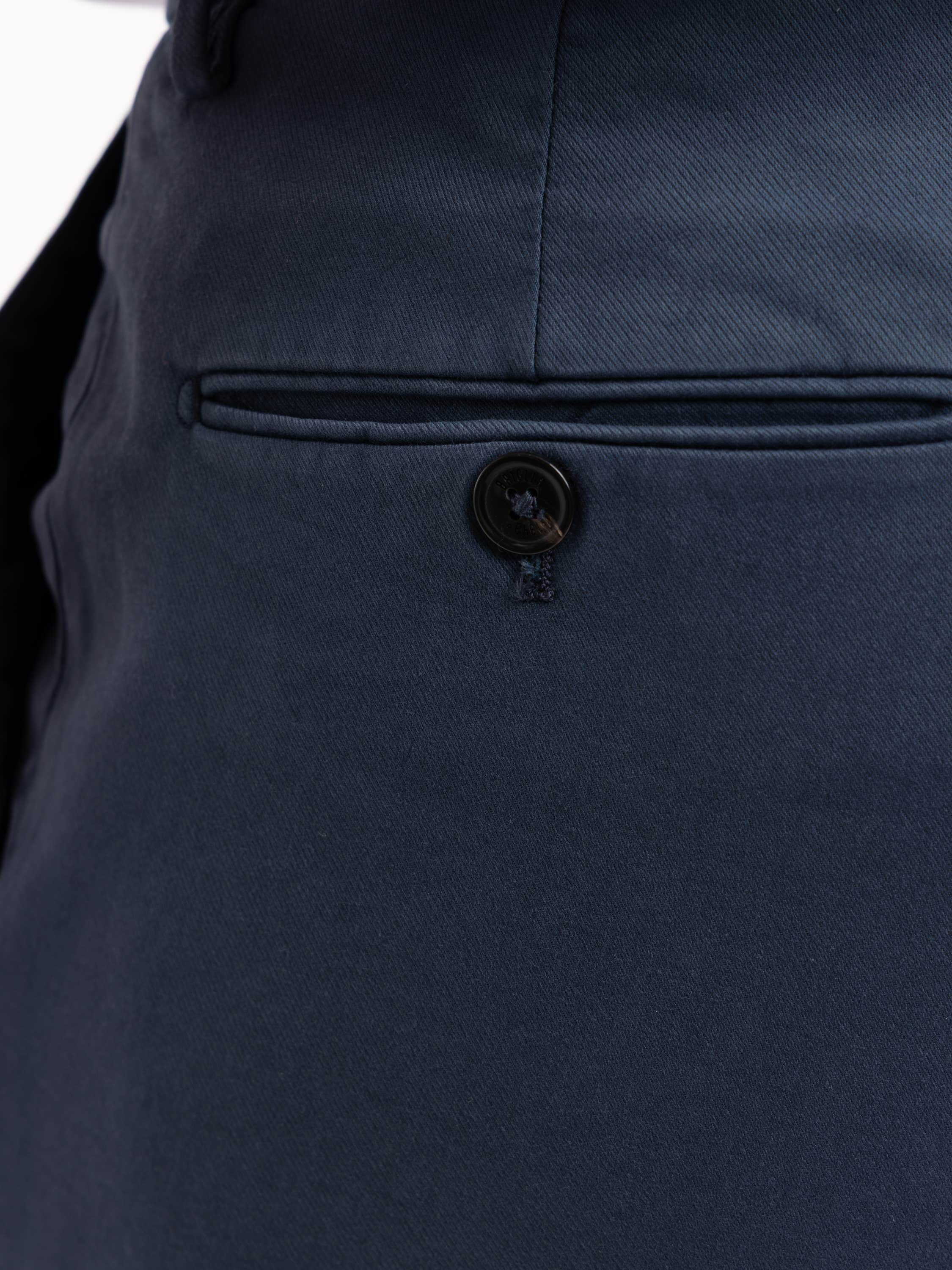 Blue Cotton-Modal Twill Pant
