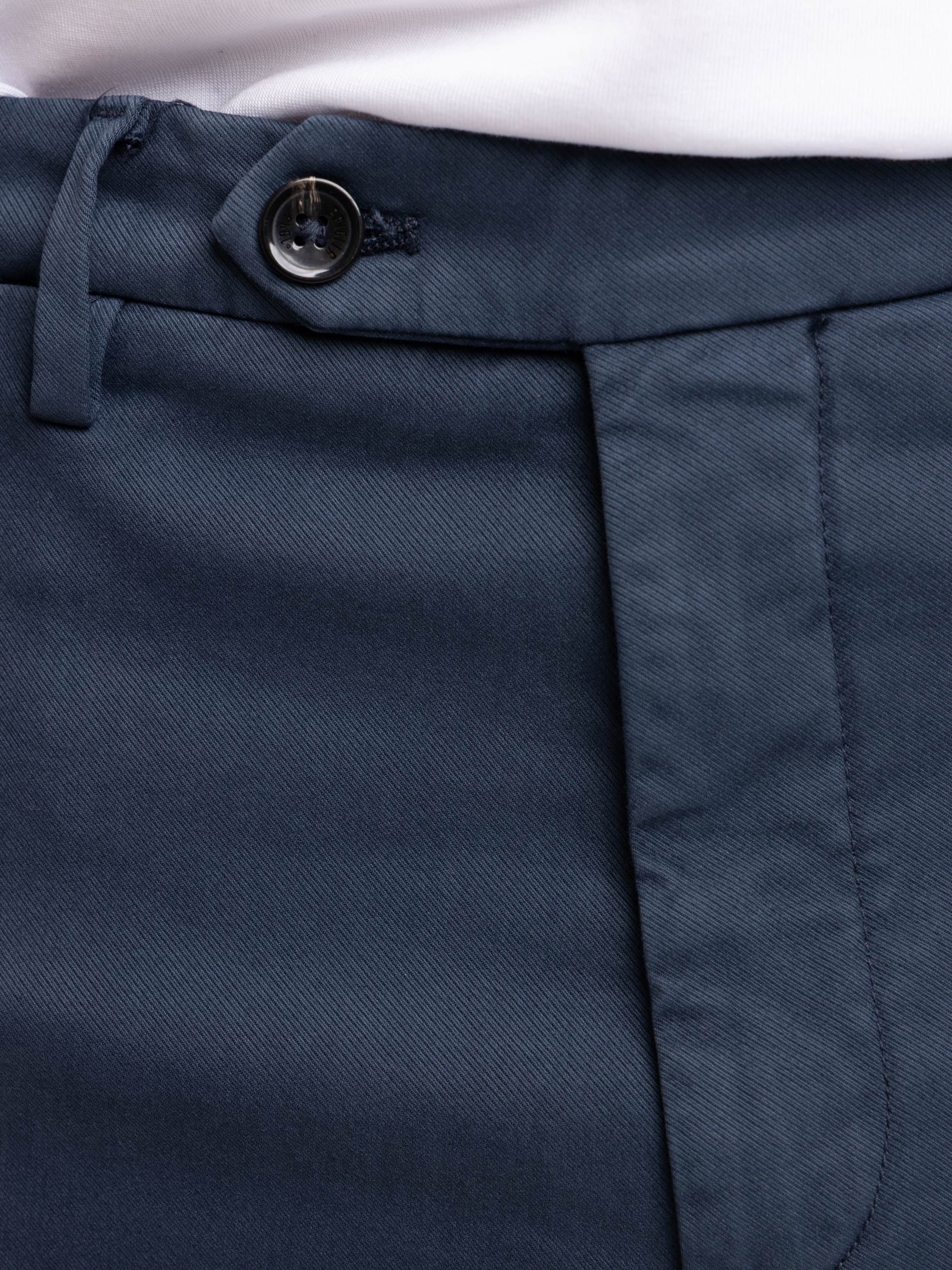 Blue Cotton-Modal Twill Pant