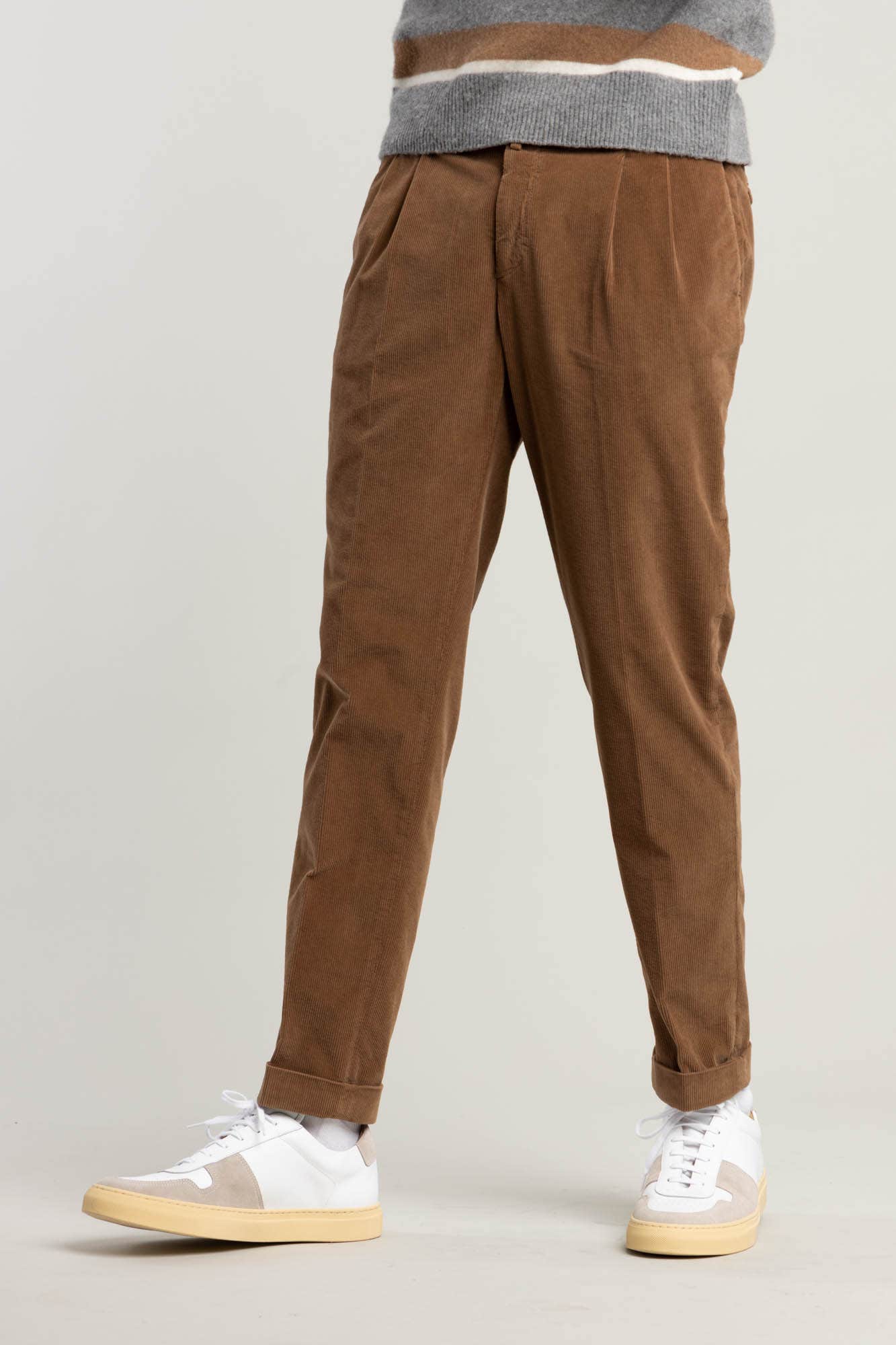 Light Brown Micro-Corduroy Trousers